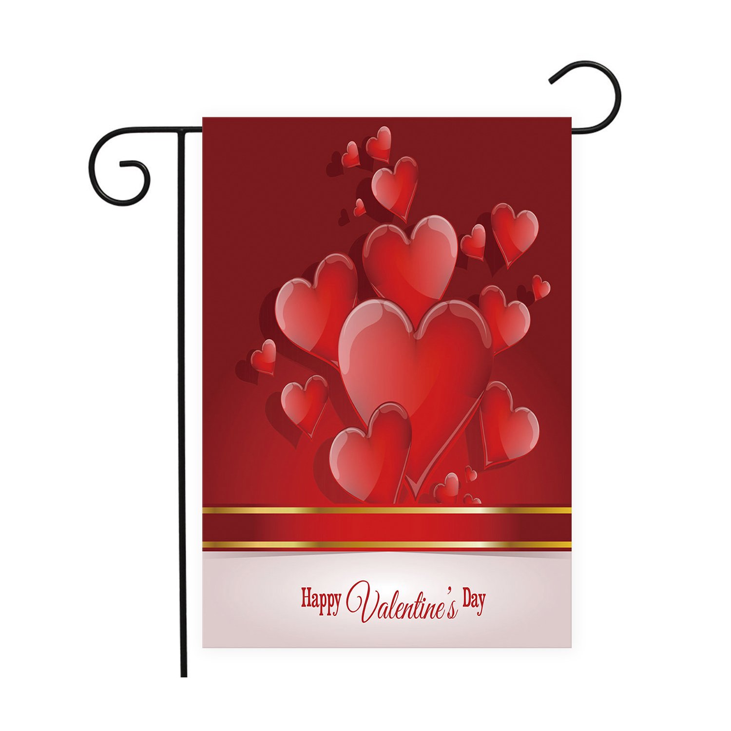 Valentine's Day Garden Flags - Romantic Love Heart Yard Banner for Outdoor Decor, 100% Polyester - Perfect for Front Porch, Lawn Decoration & Seasonal Party
