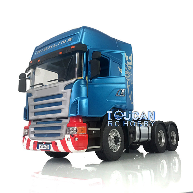 1/14 Scale RC LESU 6x6 Tractor Truck with Metal Chassis, Painted Cabin & High Roof - Includes Motor, ESC, Servo, Lights, Sound & Radio System - Perfect for Off-Roading, Construction Play & RC Enthusiasts