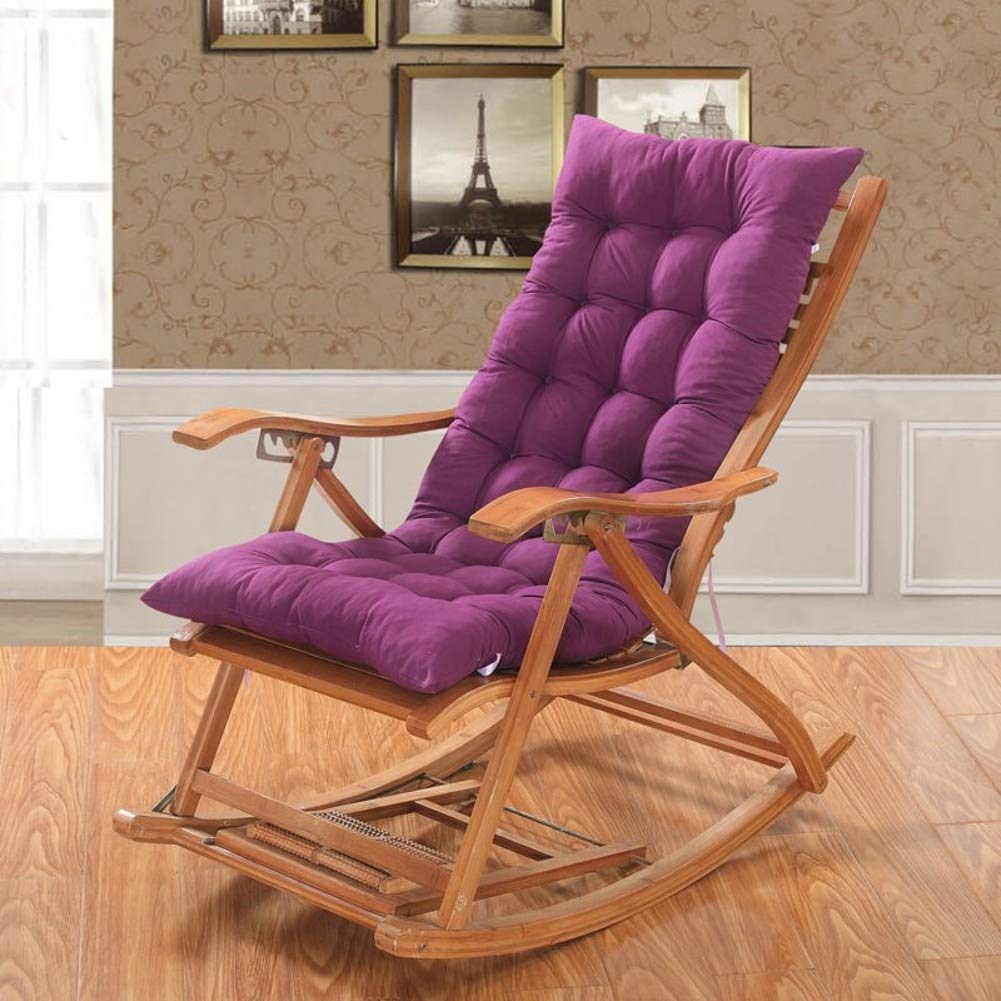 Comfortable Folding Rocking Chair Cushion - 48x120cm (19x47inch) Purple Garden Lounger & Recliner Mat for Indoor/Outdoor Use - Perfect for Patio, Deck, Sofa, Tatami & Car Bench Seating