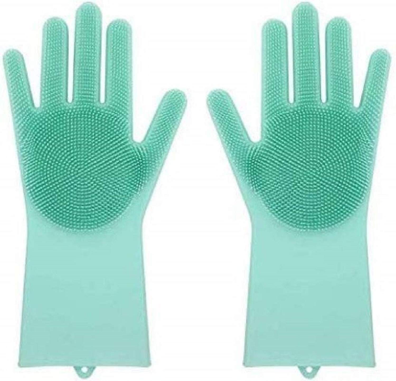 JM SELLER Silicone Cleaning Scrubber Gloves - Heat Resistant & Non-Slip Kitchen Scrubber for Dishes, Pots, Pans, Vegetables - Multipurpose Cleaning Tool (Multicolor) - Perfect for Dishwashing, Grill Cleaning & Pet Grooming