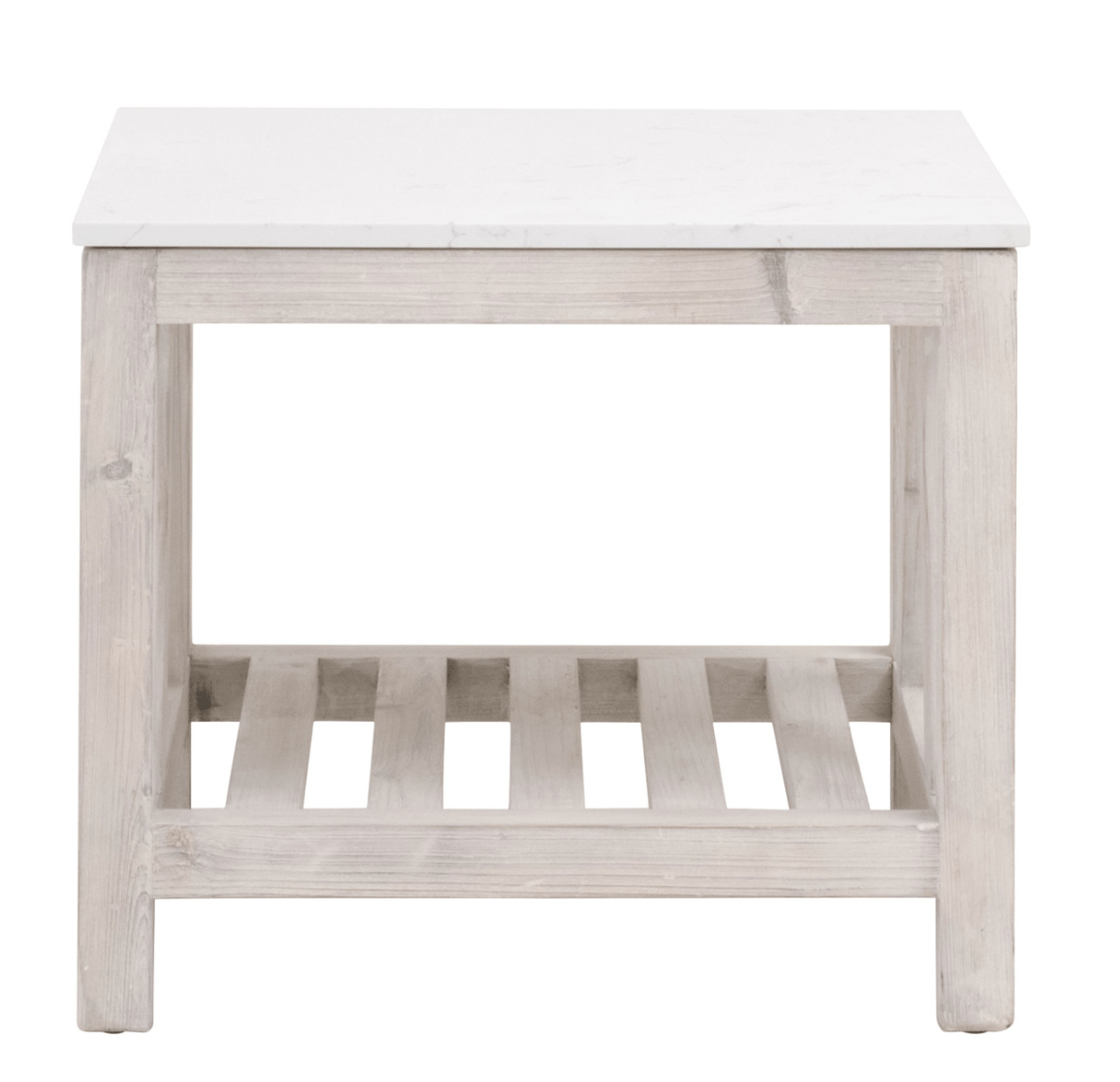 Solana Beach Collection Side Table - Coastal Style End Table for Living Room, Bedroom, or Patio - Natural Woven Rattan Accent Table with Wooden Frame
