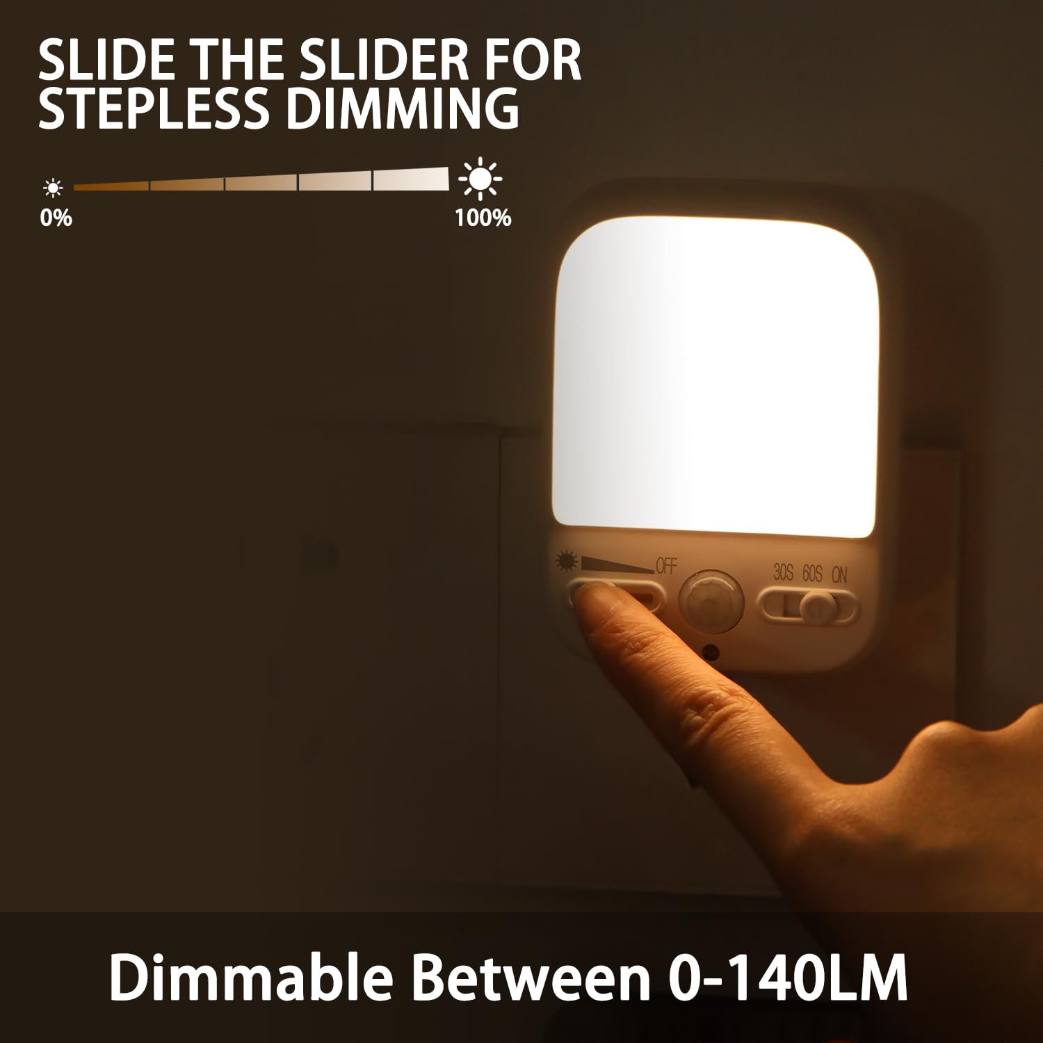 Energy Efficient LED Night Light Plug-in with Motion Sensor - Dusk to Dawn, 4 Lighting Modes & Adjustable Warm White - Perfect for Bedrooms, Hallways, Nursery (2 Pack) - Ideal for Elderly, Kids & Baby Safety