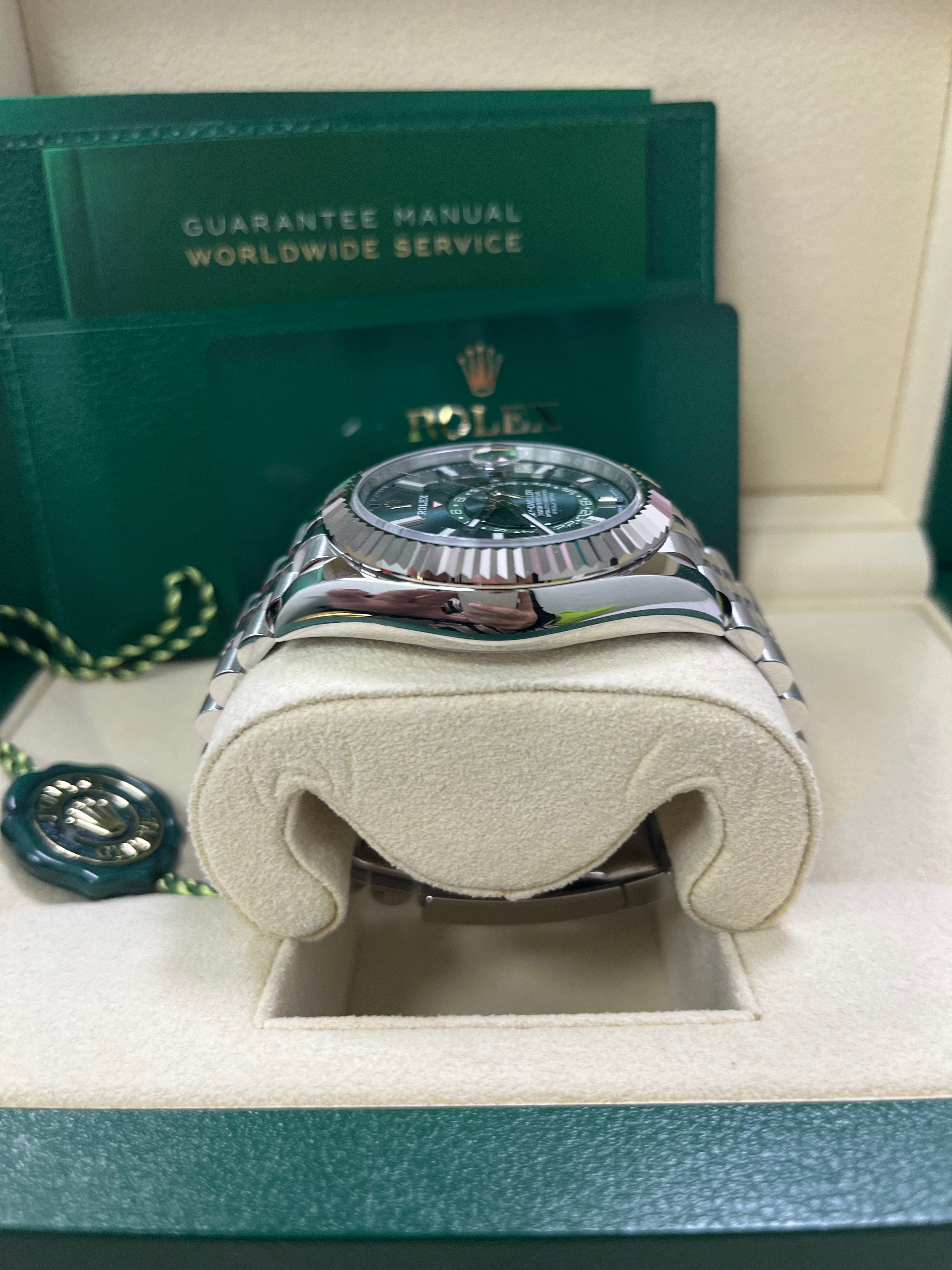 Rolex Sky-Dweller 42mm Mint Green Dial Jubilee Bracelet 336934 - Luxury Automatic Watch for Men, Travel & Business