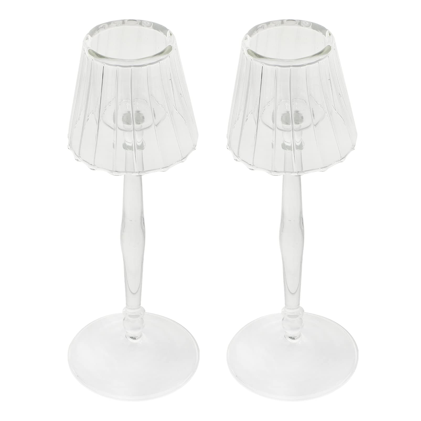 2pcs Crystal Glass Candle Holders - Transparent Votive Tealight Stands for Christmas, Wedding, Party Decor | Elegant Desktop Candle Cups for Home, Dining Table, Spa & Romantic Ambiance
