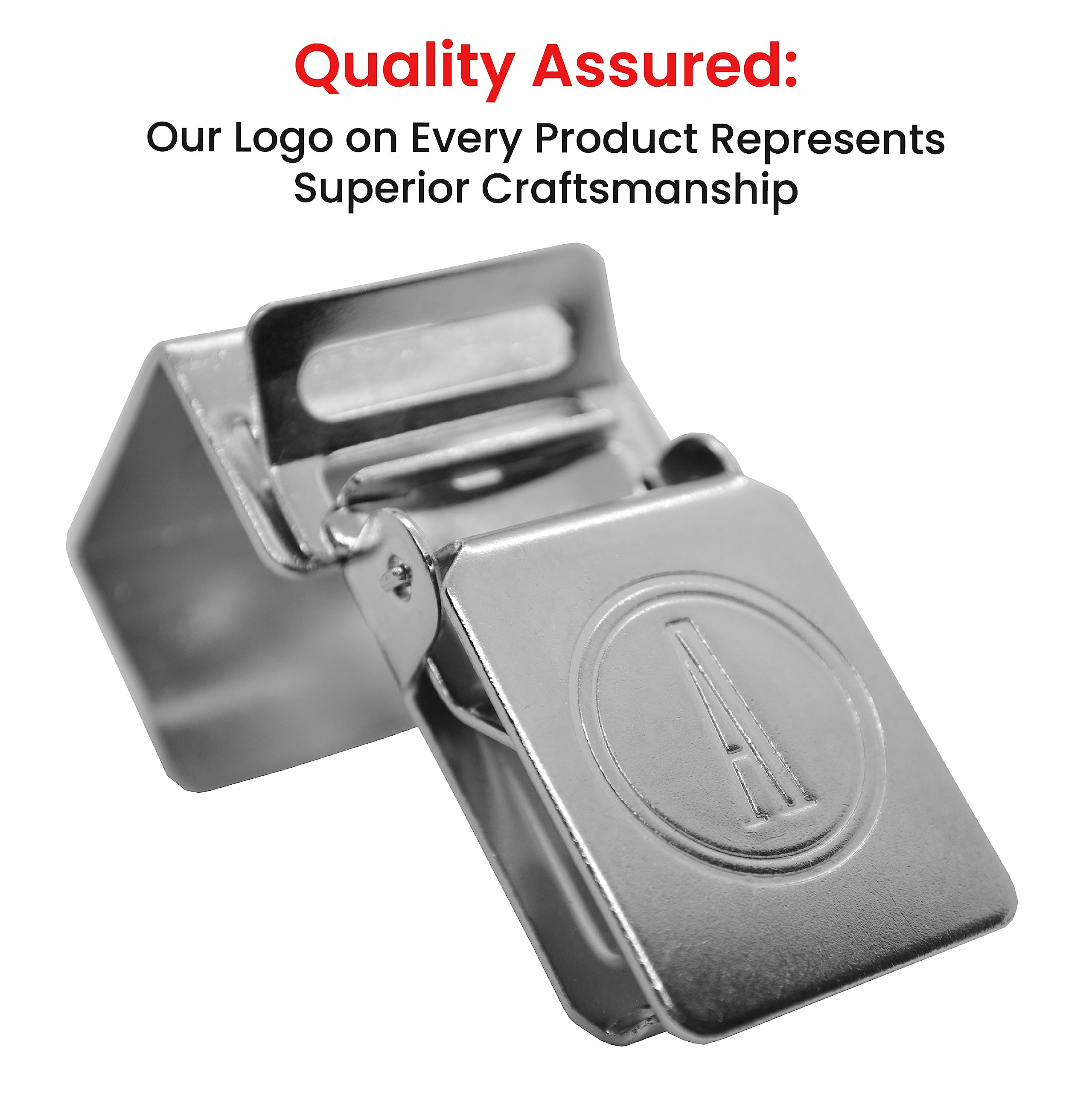 Heavy Duty Alligator Rug Clips for Securing Large Rugs on Display Racks & Arms - Fits 1 Inch Square Rods - Silver (50 Pack) - Perfect for Rug Stores, Trade Shows & Home Decor Displays