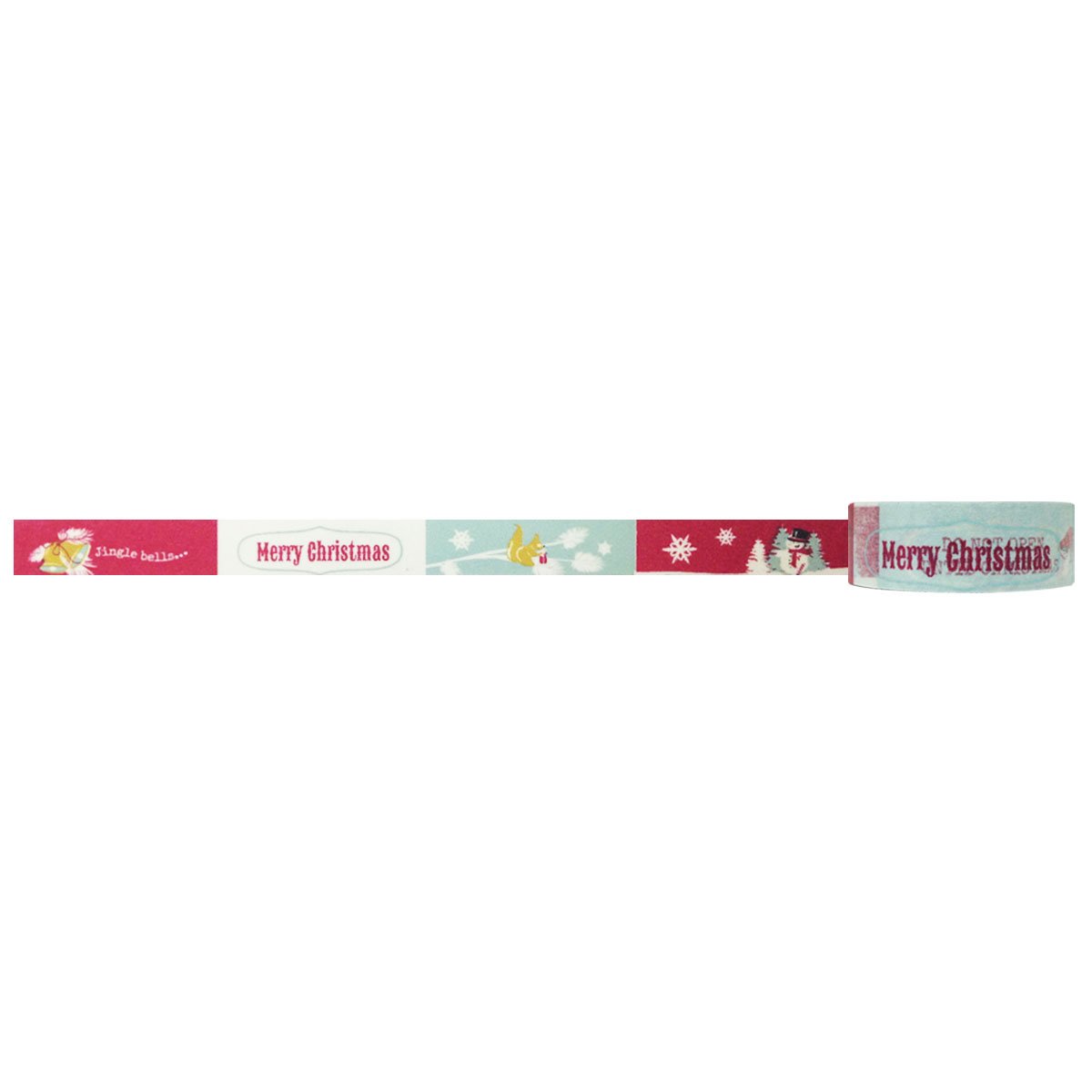 Wrapables Scripted Japanese Washi Masking Tape - Merry Christmas Design for Gift Wrapping, Scrapbooking & Holiday Crafts
