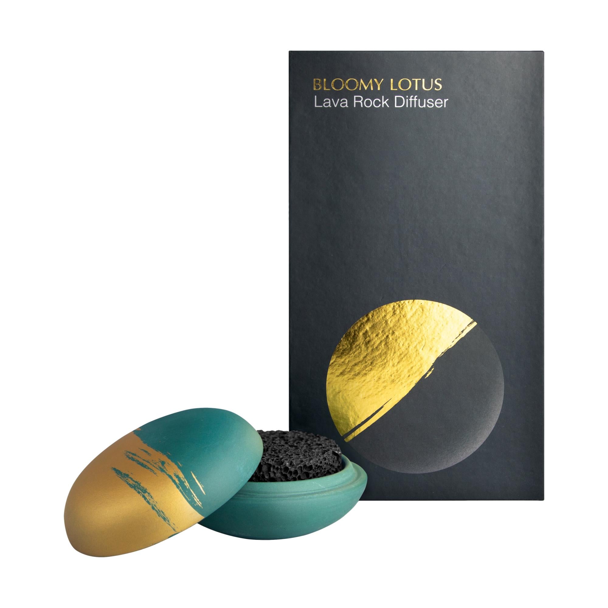 Bloomy Lotus Essential Oil Diffuser with Lava Rock - Natural Aromatherapy for Home, Office & Yoga Meditation - Portable Ultrasonic Humidifier for Relaxation & Stress Relief