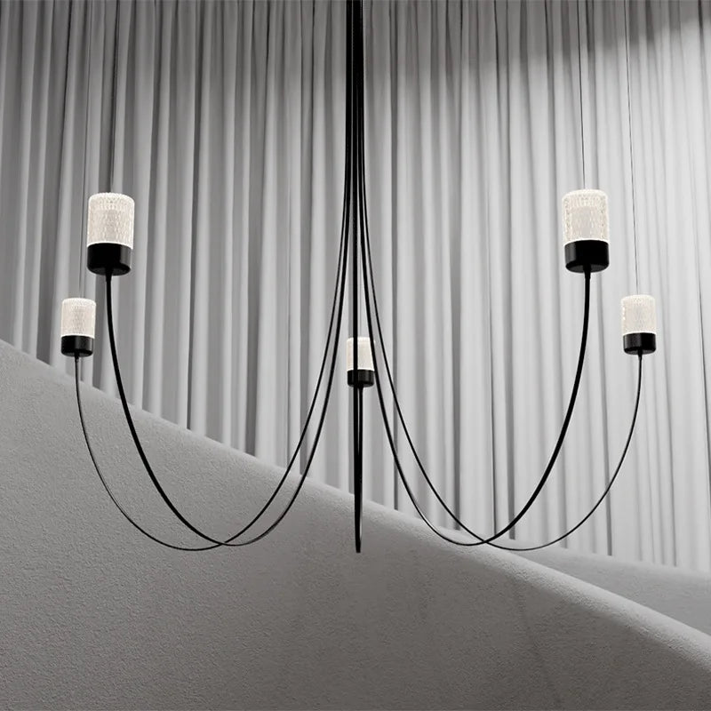 Suri Black Modern Chandelier - Elegant Crystal Ceiling Light Fixture for Dining Room, Living Room & Bedroom Lighting Decor