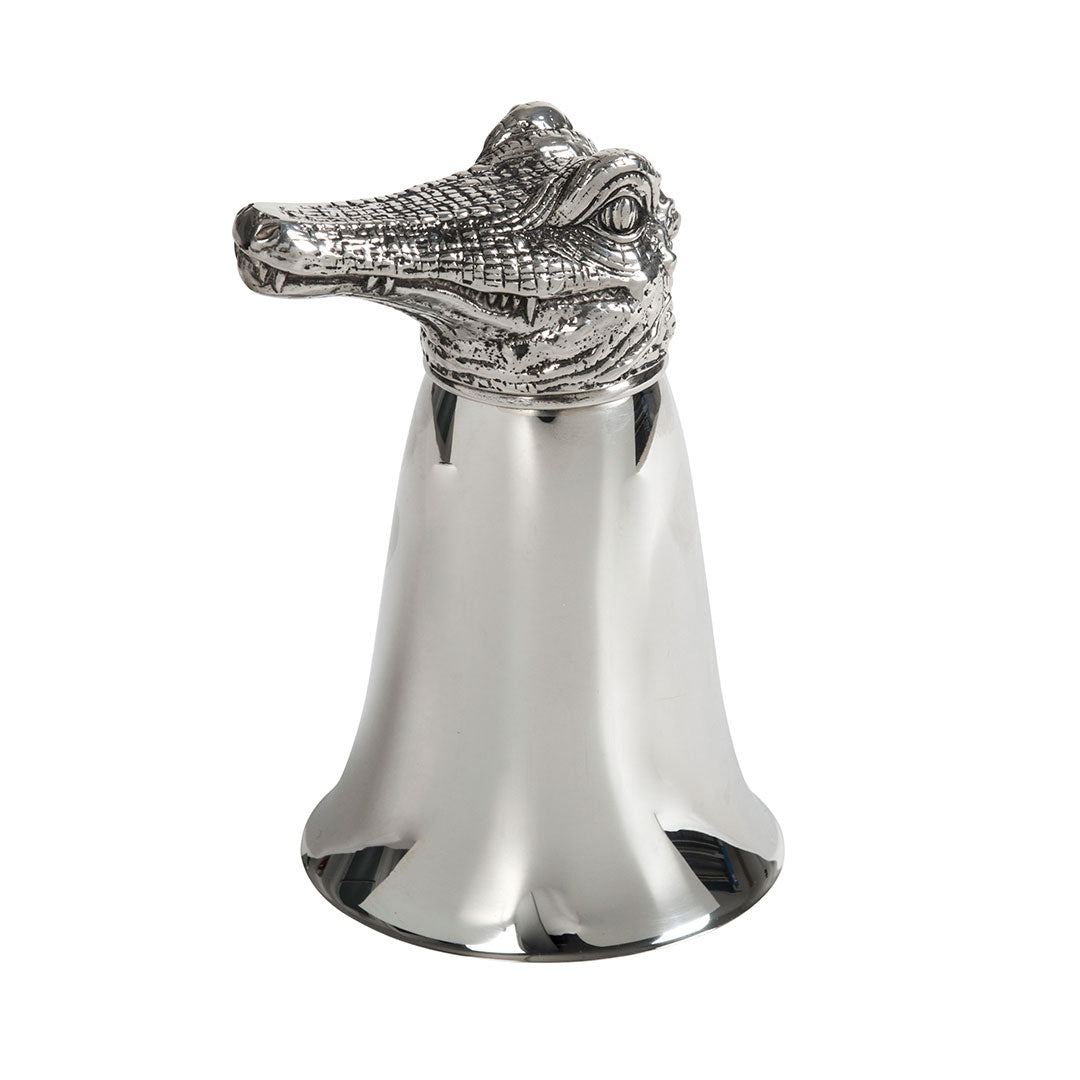 8oz Pewter Gator Stirrup Cup - Elegant Southern Style Drinking Vessel for Bourbon, Whiskey & Cocktails - Perfect for Hunting Lodges, Equestrian Events & Home Bars