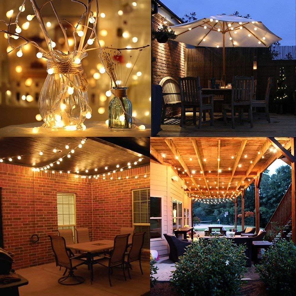 65.6ft 150 LED Globe String Lights with 8 Lighting Modes - Plug in Fairy Lights for Indoor & Outdoor Decor - Perfect for Bedroom, Classroom, Patio, Garden, Party & Wedding Decorations (Warm White)