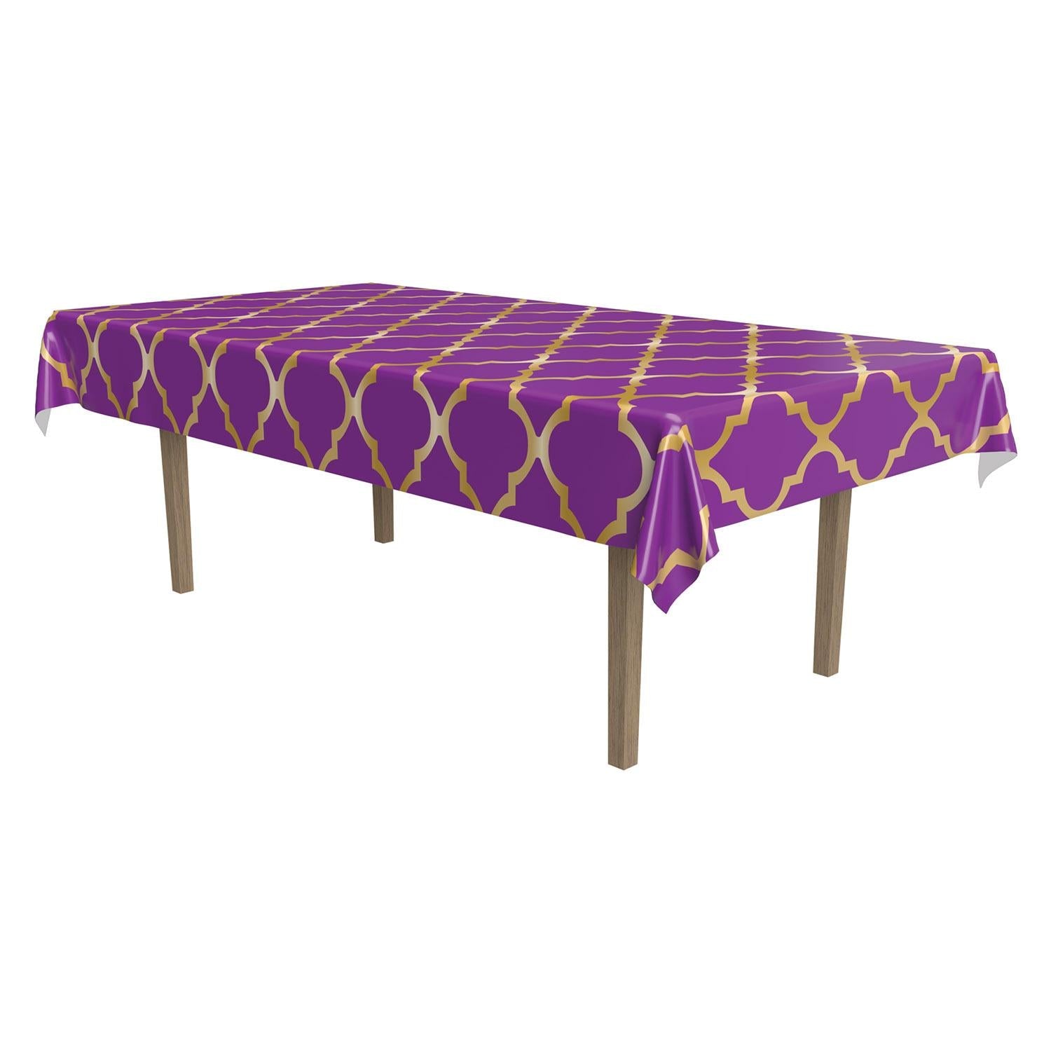12 Pack Beistle Lattice Party Table Cover - Premium Disposable Plastic Tablecloth for Birthday, Wedding, Baby Shower & Holiday Decorations - Perfect for Indoor & Outdoor Party Decor