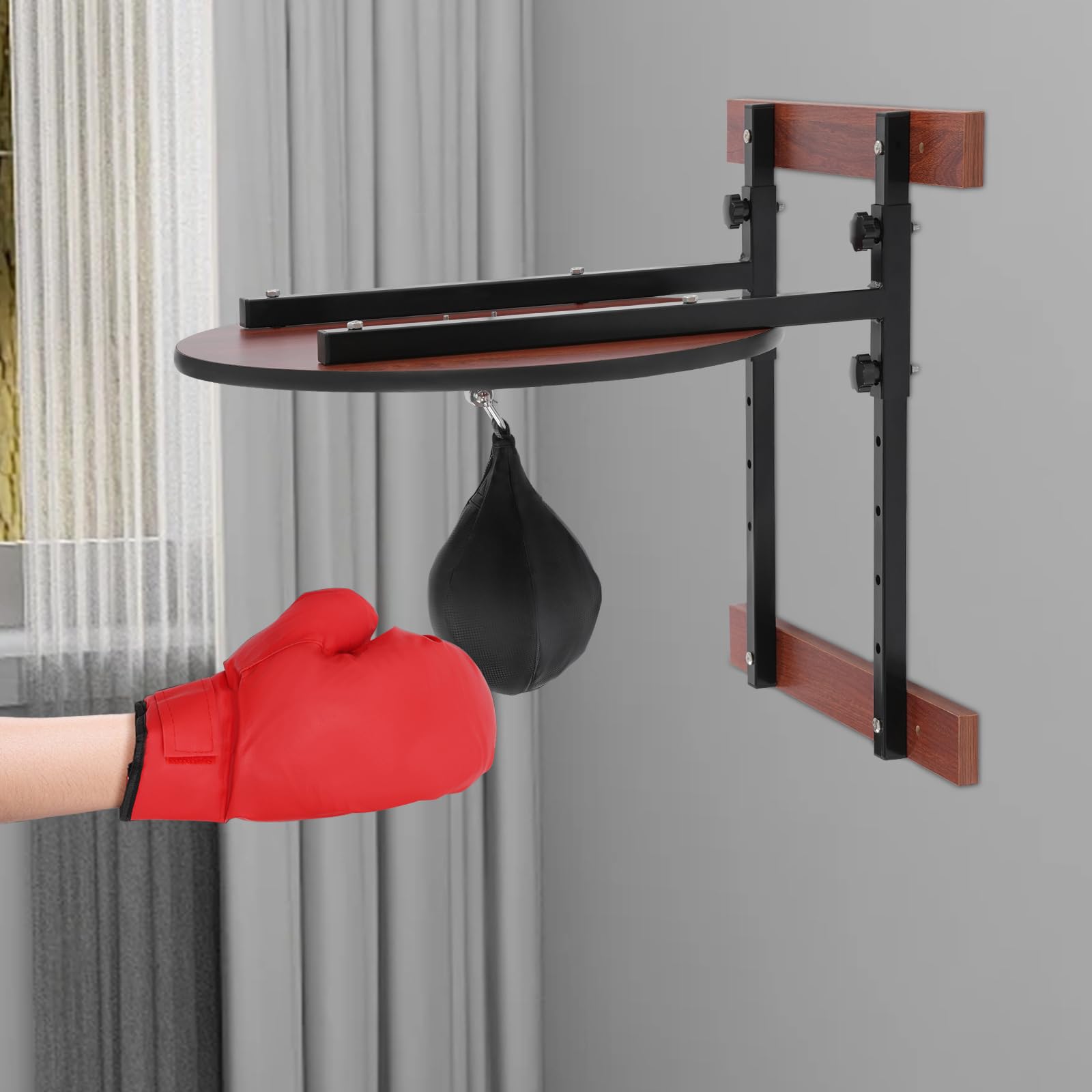 Adjustable Height Speed Bag Platform Kit - 360° Rotatable Wall Mounted Boxing Training Equipment for Home Gym & Boxing Practice | Perfect for Boxing Training, Cardio Workout & Martial Arts Practice