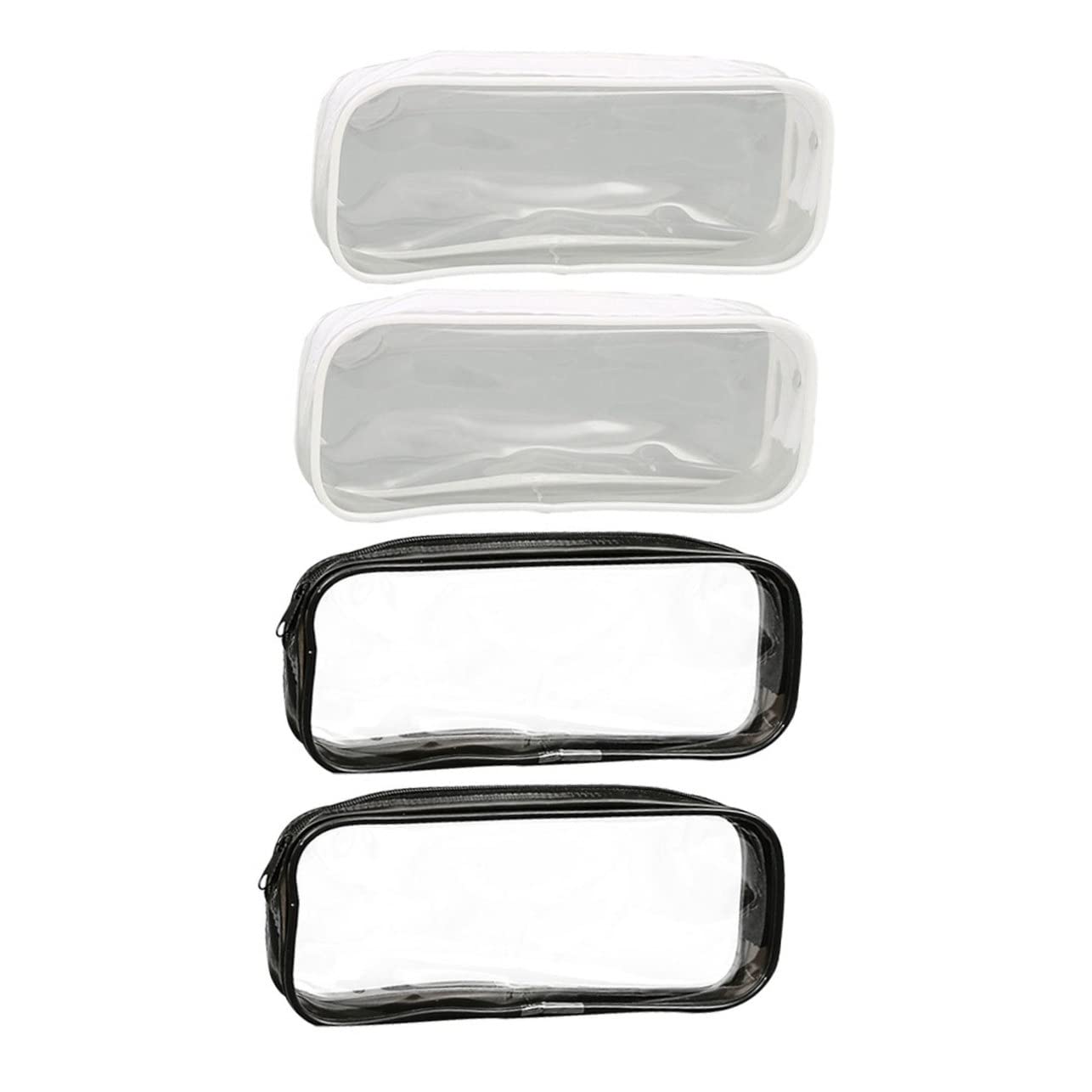 FOMIYES 4-Piece Clear Cosmetic Bags Set - Large Transparent Makeup Organizer with Zipper, PVC Travel Toiletries Storage for Women | Perfect for Travel, Gym, Home & Daily Essentials Organization