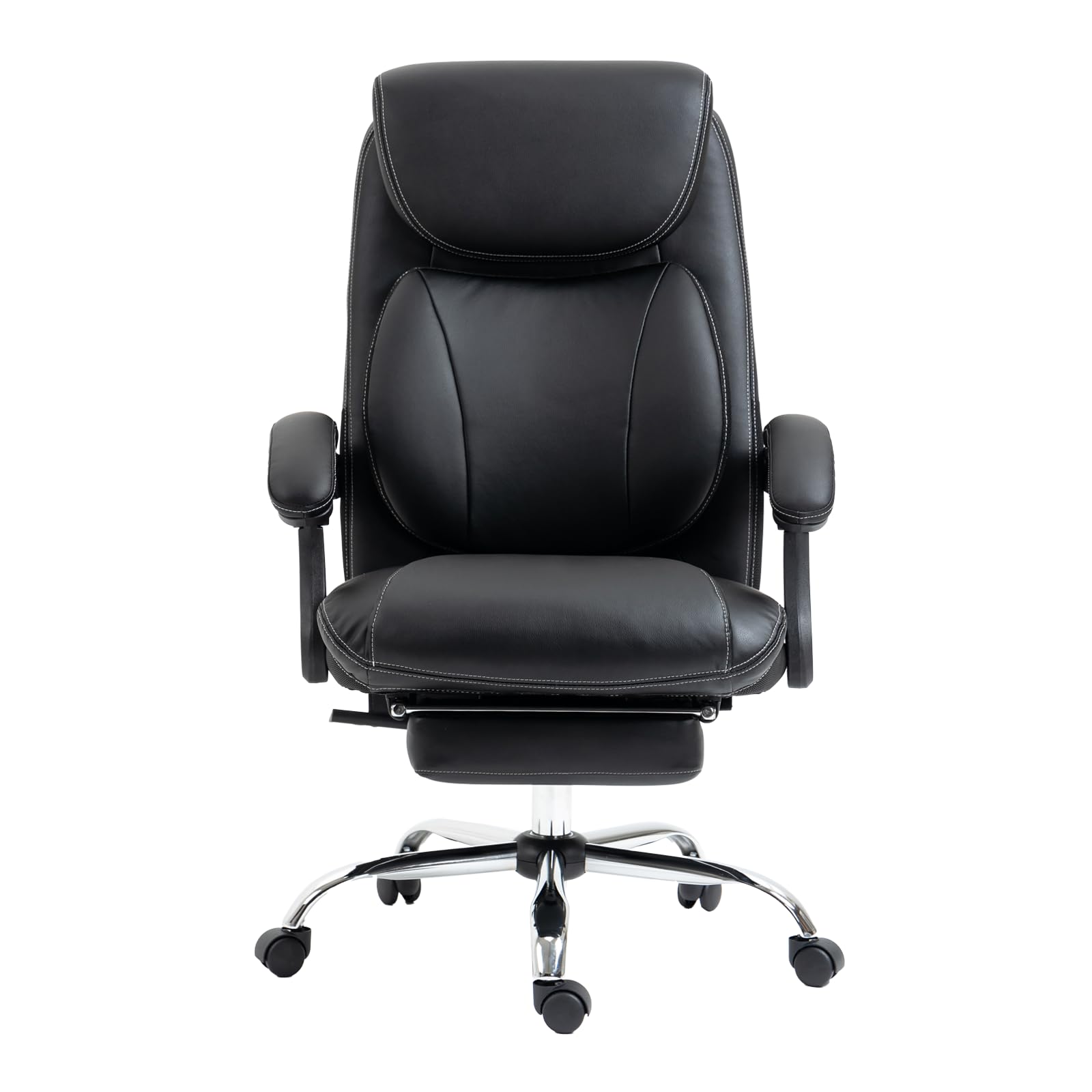 Ergonomic Reclining Office Chair with Adjustable Footrest & Lumbar Support - High Back Desk Chair with Armrests, 360° Swivel & Tilt Function, 280lb Weight Capacity (Black) - Perfect for Home Office, Gaming & Workspace Comfort