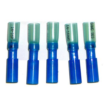 Blue Female Bullet Connectors 25-Pack with Heat Shrink Tubing - Secure Electrical Connections for Automotive, Marine & DIY Projects