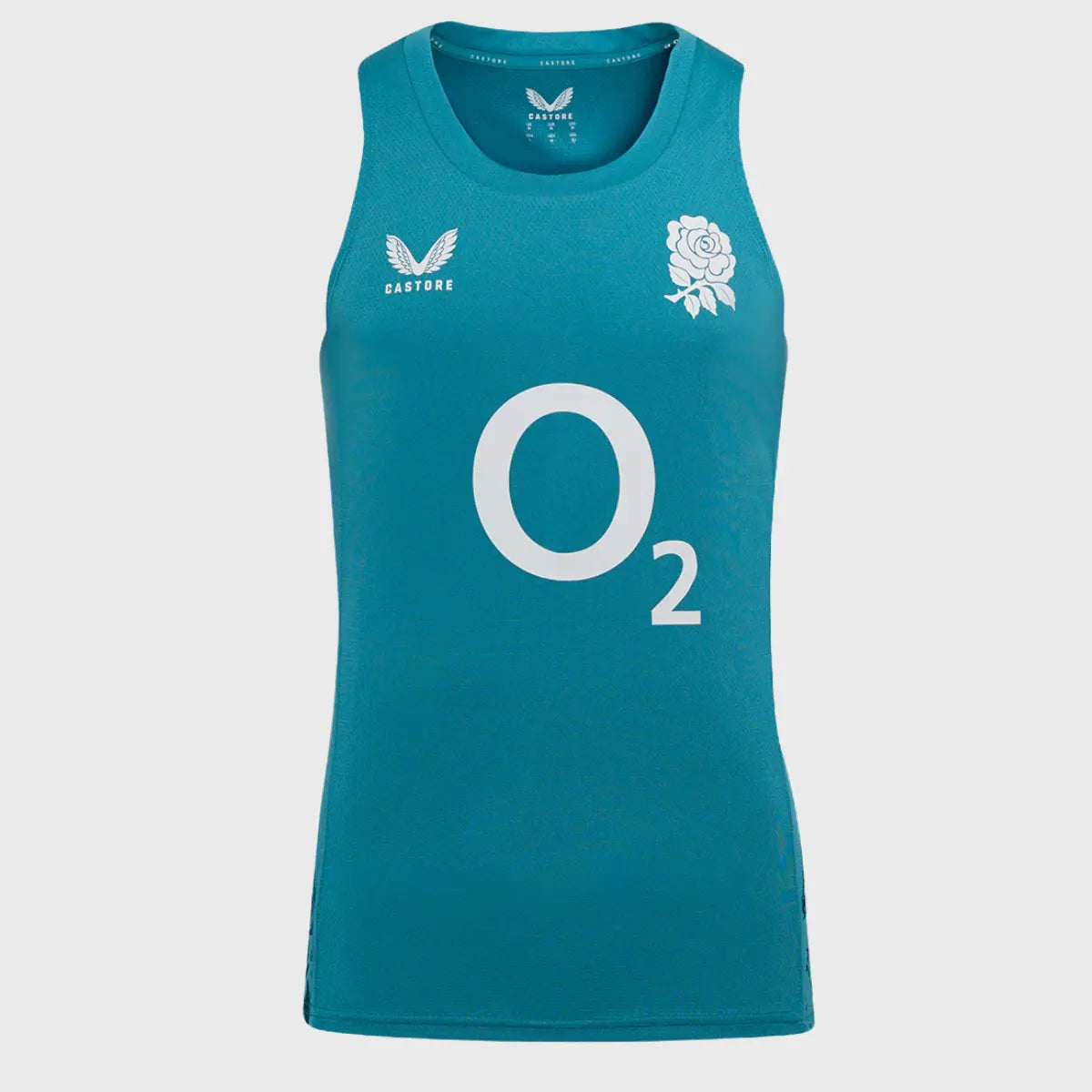 Castore England Rugby Men's Performance Singlet - Breathable Quick-Dry Athletic Shirt for Rugby Training & Matches - Storm Blue Sports Jersey for Gym & Outdoor Activities