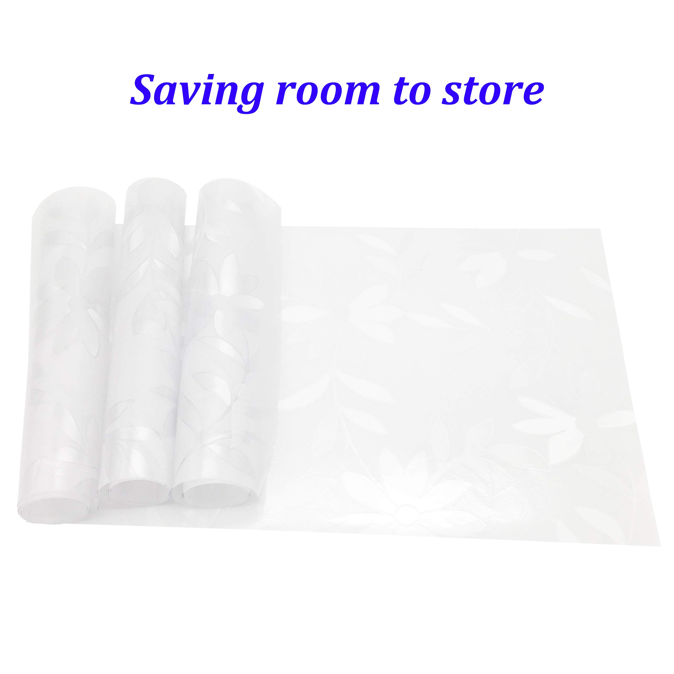 Waterproof Plastic Placemats Set of 2 - Thick Wipeable Kitchen Table Mats for Dining Room, Non-Slip Flower Design (Never Fade) - Perfect for Everyday Meals, Parties, and Outdoor Picnics
