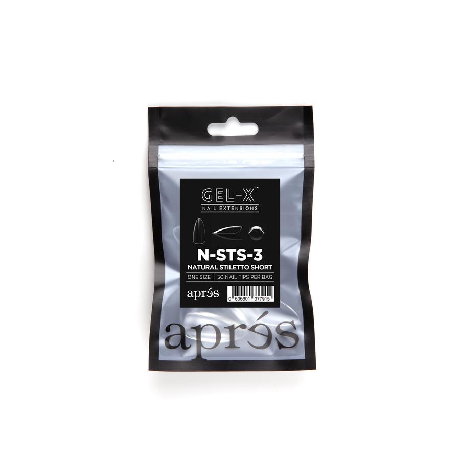 Apres Gel X Natural Stiletto Short Refill Tips - Size #00 & #9 - Perfect for DIY Nail Extensions & Salon Quality Manicures at Home