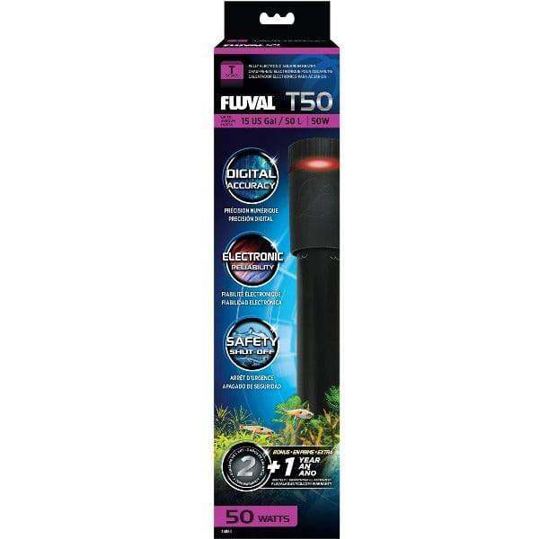 Fluval T Series Aquarium Heater - Submersible Fish Tank Heater for Freshwater & Saltwater Aquariums - Perfect for Tropical Fish, Betta Tanks & Marine Life