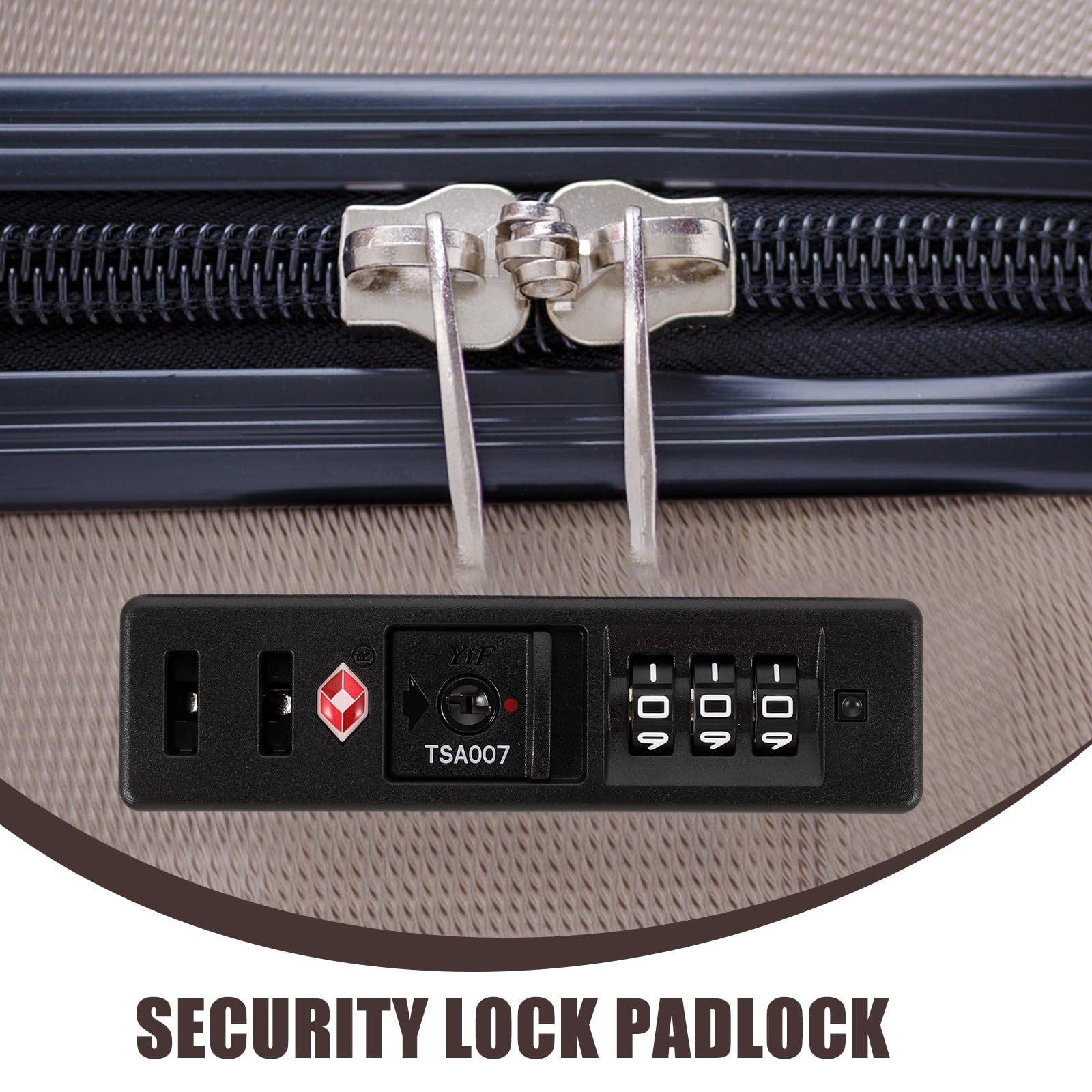 1Pcs Black TSA Approved Luggage Lock - Secure Suitcase & Travel Bag Lock with Custom Code - Portable Padlock for Backpacks, Suitcases & Carry-Ons | Ideal for Airports, Hotels & Business Trips