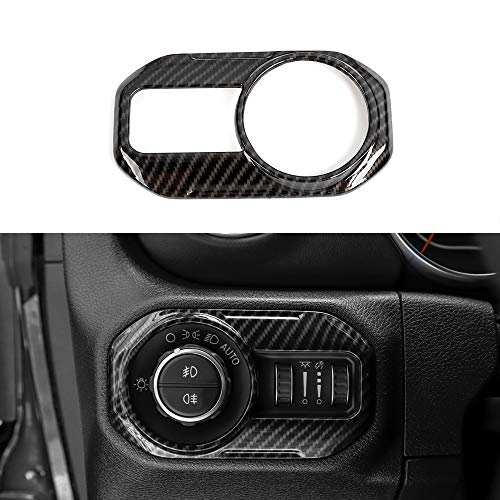 Carbon Fiber Grain Headlight Control Decor