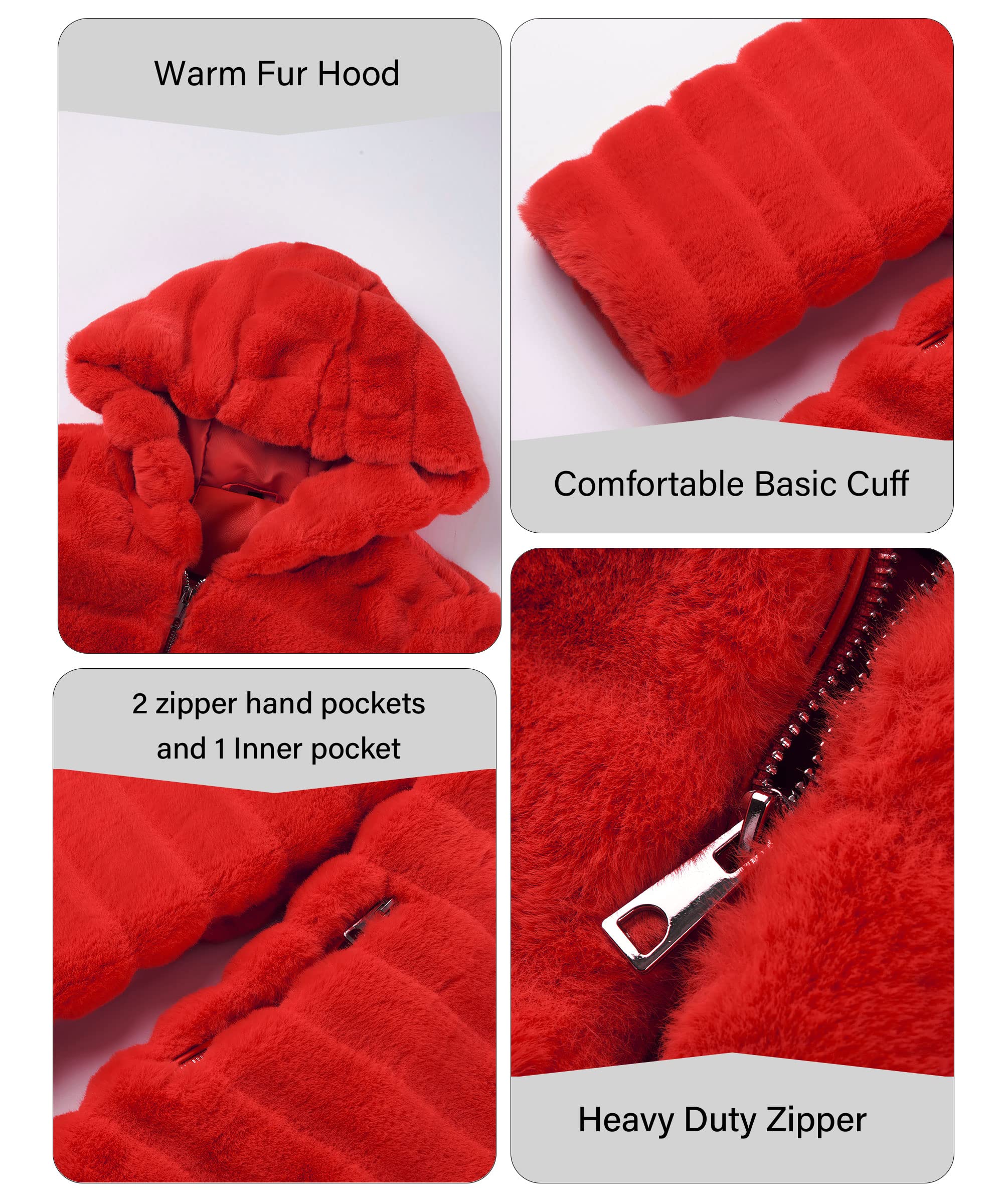 RISISSIDA Women's Long Faux Fur Coat - Fuzzy Winter Jacket with Hood, Warm Overcoat for Fall & Winter | Perfect for Cold Weather, Outdoor Activities & Fashion Layering