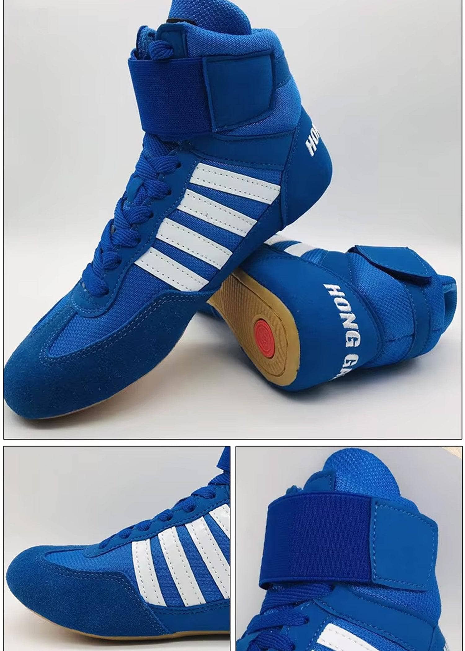 Blue Quick Youth Wrestling Shoes - Lightweight & Non-Slip for Competition & Training - Perfect for Matches, Practice & Gym Workouts