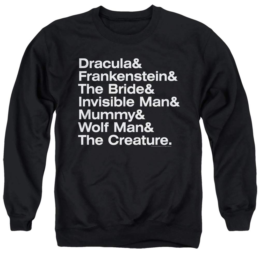 Universal Monsters Ampersand Graphic Unisex Crewneck Sweatshirt for Men & Women | Halloween Costume, Horror Movie Fan Apparel, Casual Streetwear