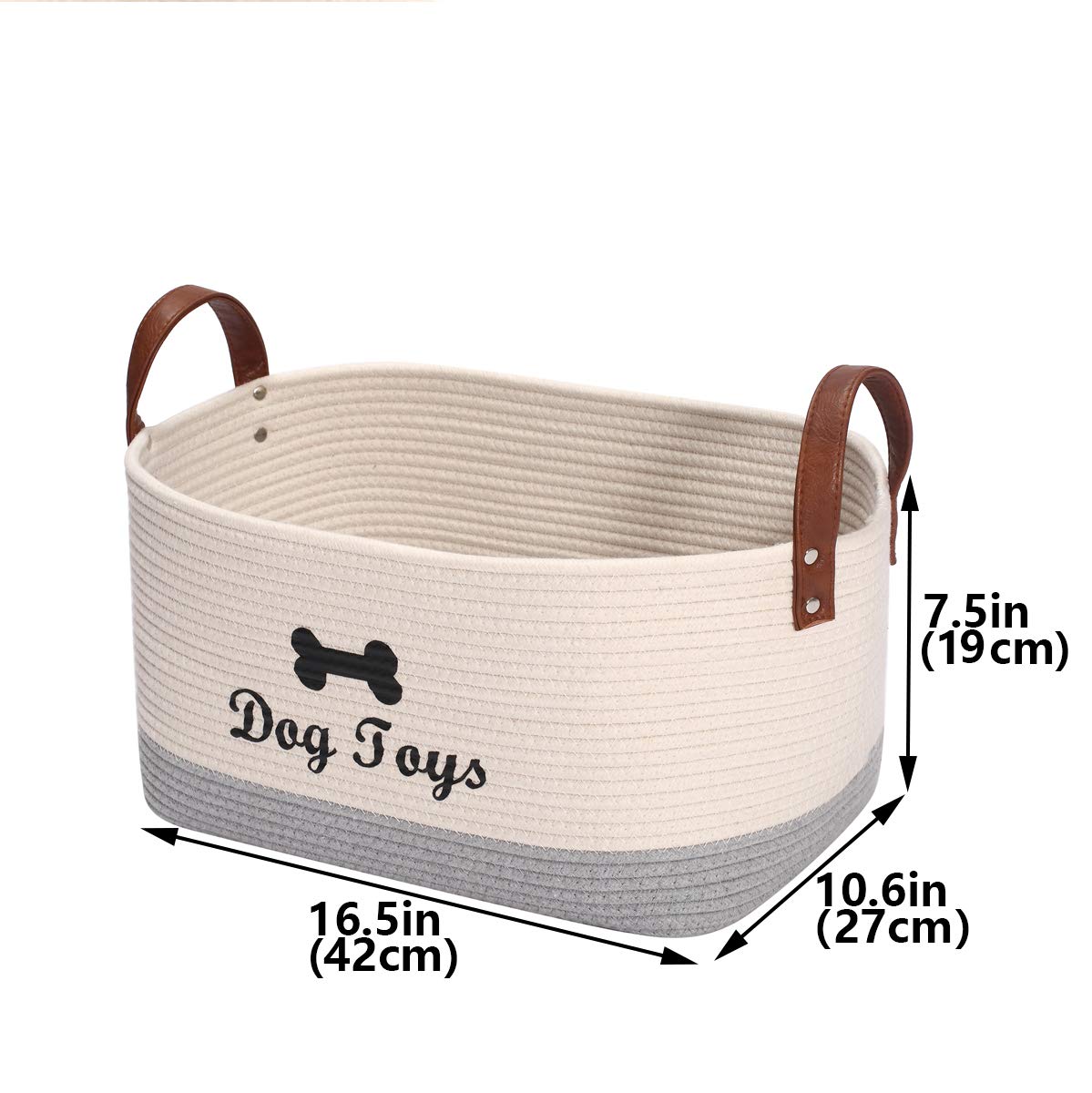 Extra Large Cotton Dog Toy Storage Basket - 16.5