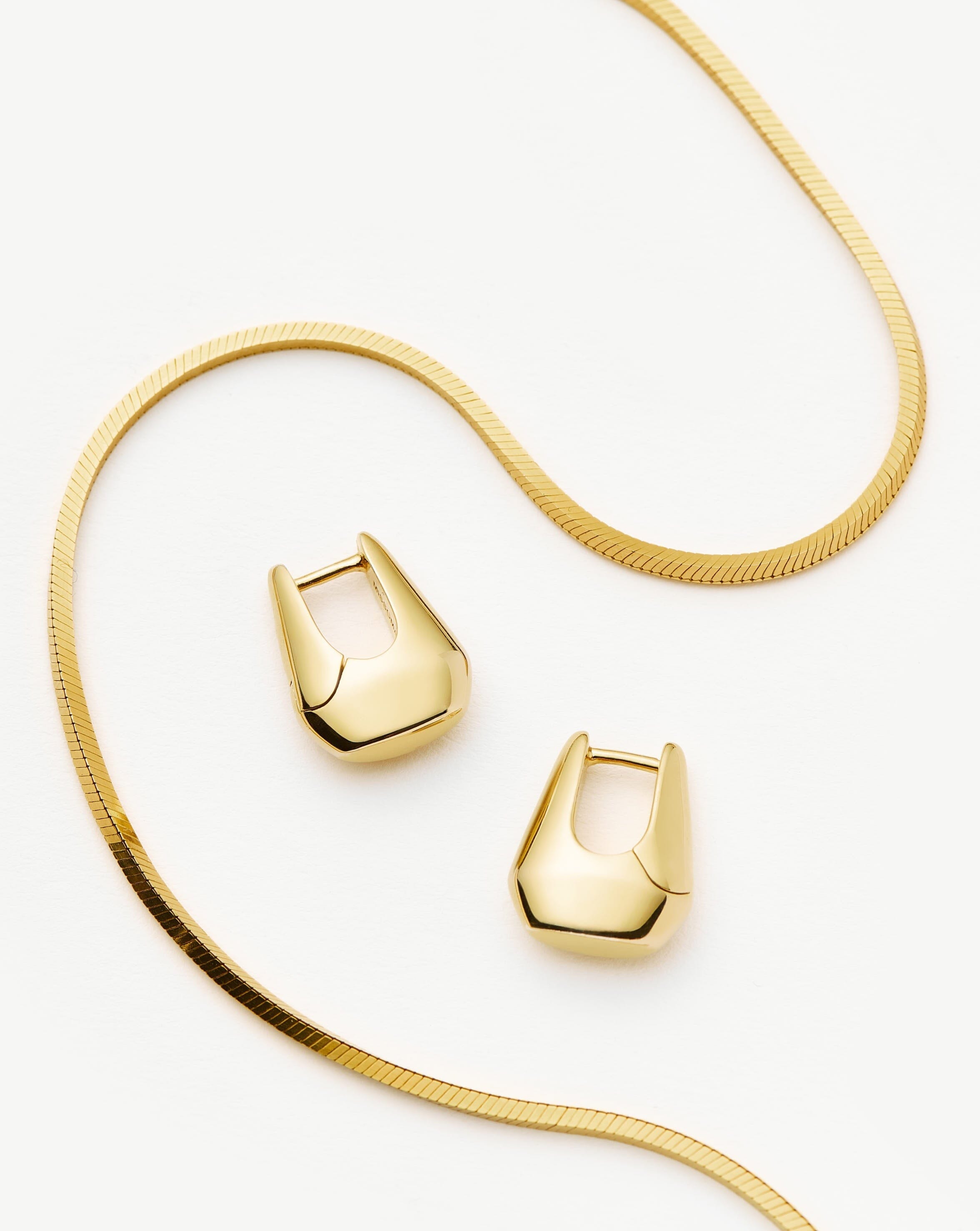 Lucy Williams Arco Earrings & Necklace Set - 18k Gold Vermeil Jewelry for Women | Elegant Gift for Birthday, Anniversary & Special Occasions