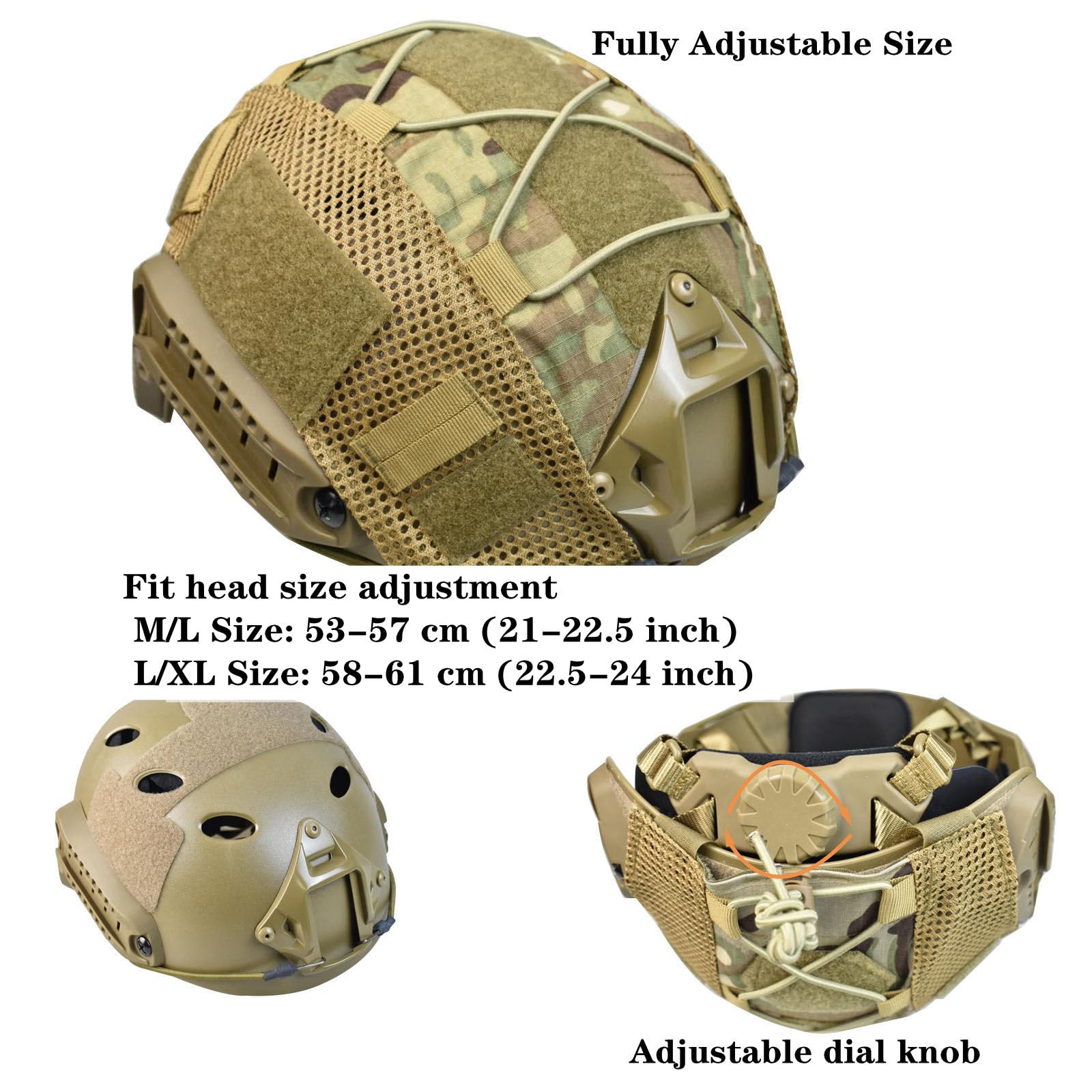Tactical Airsoft Fast Helmet Set with Military Headset & Cover - Adjustable Memory Foam Padding for Adults & Teens | Perfect for Paintball, Airsoft & Outdoor Combat Training