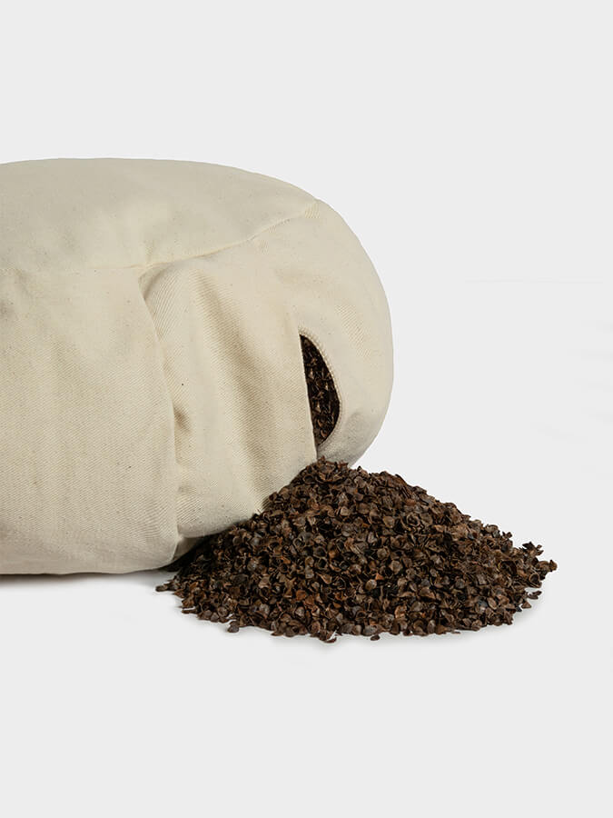Organic Buckwheat Zafu Meditation Cushion - EU Certified, Crescent Shape with Linen Cover for Yoga, Meditation & Home Decor - Perfect for Yoga Studios, Zen Spaces & Mindful Living