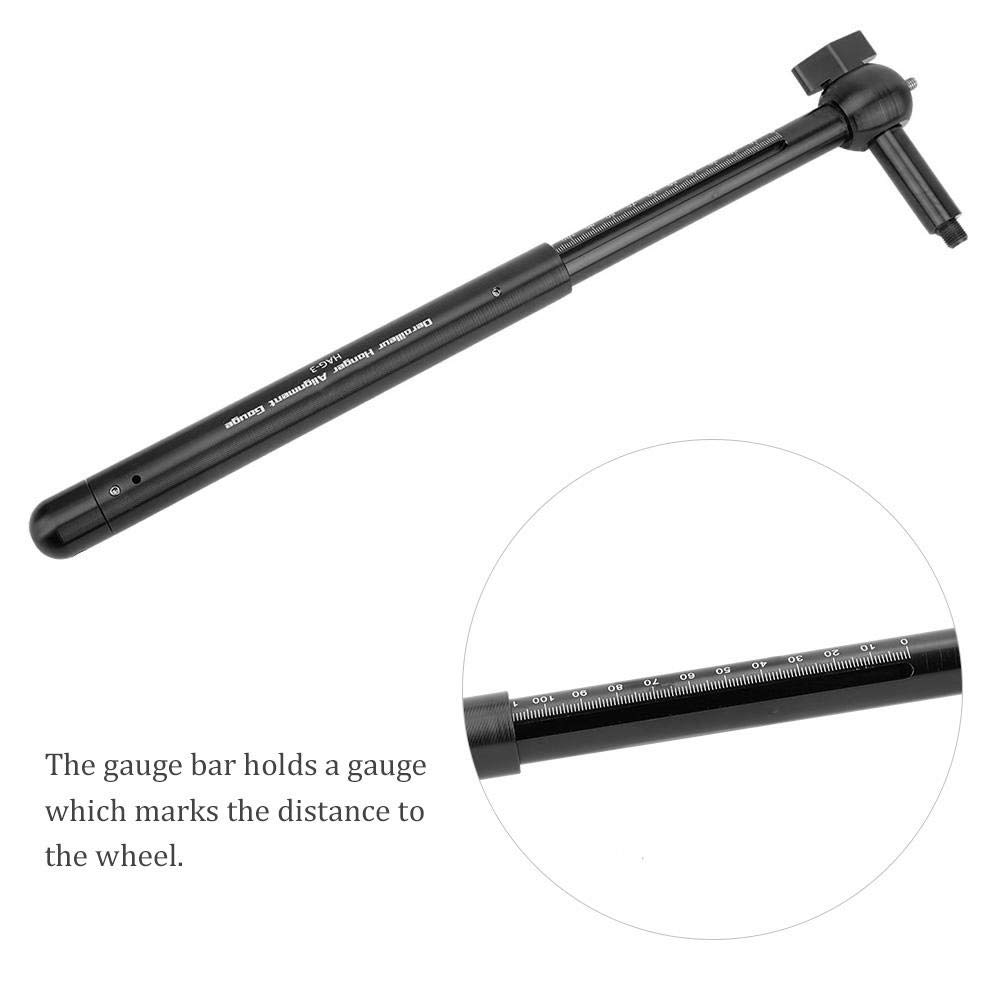 **Bike Hanger Alignment Tool - Derailleur Hanger Alignment Gauge, Telescopic Adjuster for Mountain & Road Bicycles (Black) - Perfect for Outdoor Cycling & Bike Maintenance**
