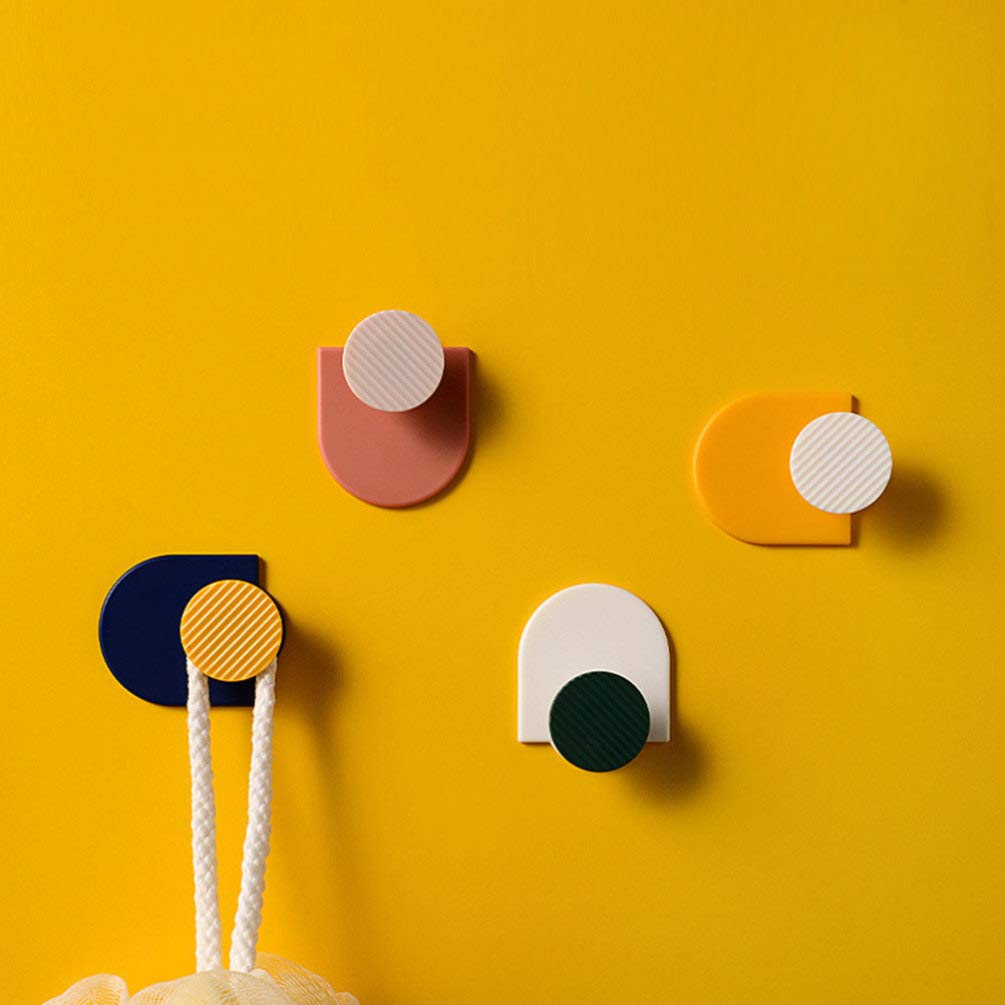 8-Pack Adhesive Wall Hooks - Heavy Duty Sticky Hooks for Bathroom, Kitchen, Bedroom - No Drill Damage-Free Hanging Solution for Coats, Towels, Robes & Home Decor