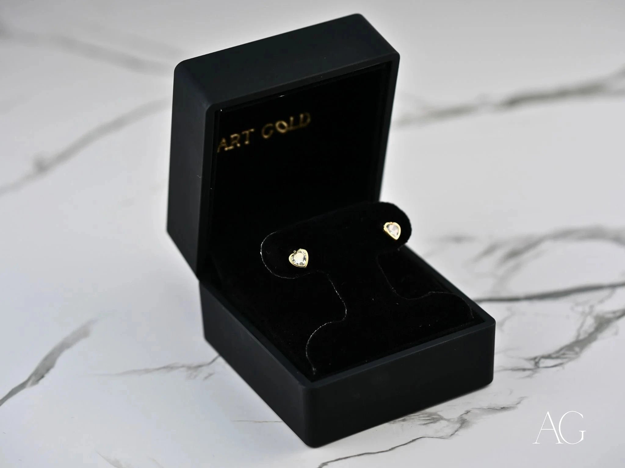 18k Gold CZ Heart Earrings - Sparkling Crystal Heart Studs for Women | Perfect for Valentine's Day, Anniversary Gifts & Romantic Occasions