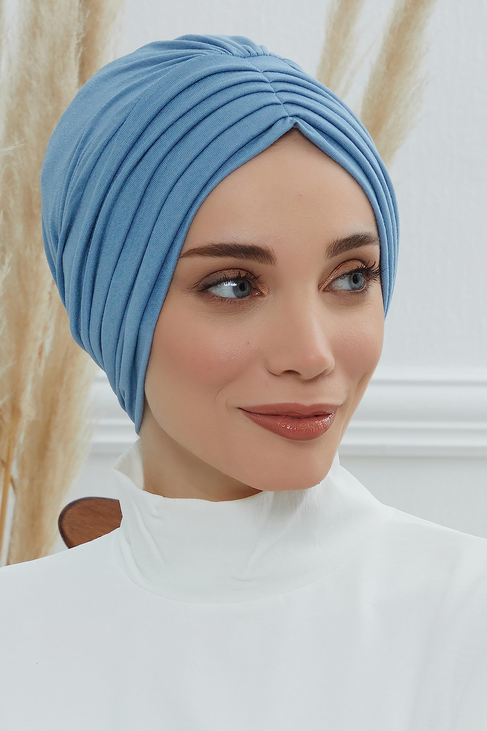Elegant Shirred Head Turban for Women - Fashionable Instant Head Scarf Wrap - Perfect for Hair Cover, Bad Hair Days, and Stylish Outfits