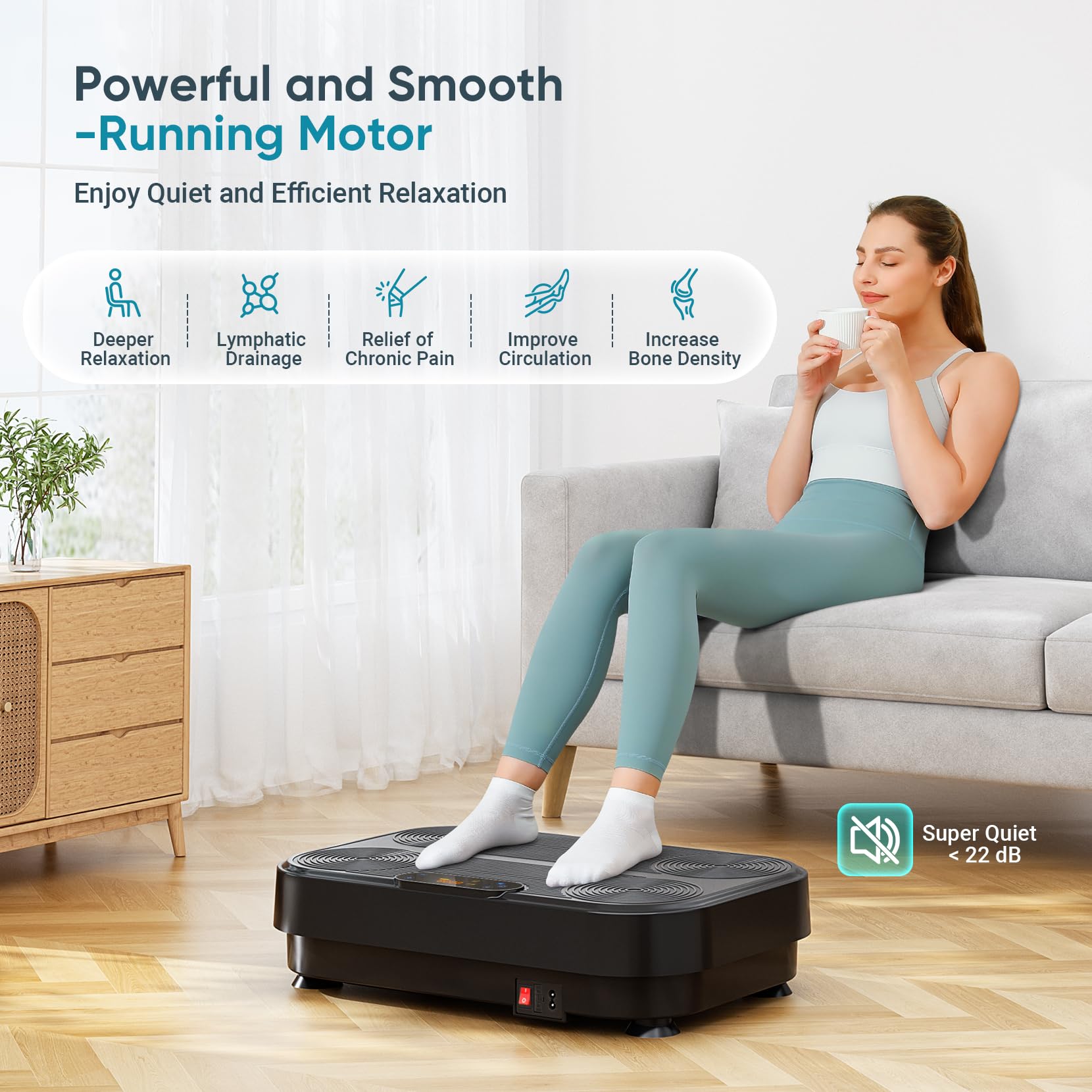 Dripex Vibration Plate Exercise Machine for Weight Loss & Lymphatic Drainage - Whole Body Workout Vibration Platform for Women & Men - Home Gym Equipment for Fat Burning, Toning & Relaxation - Perfect for Home Fitness, Physical Therapy & Post-Workout Recovery