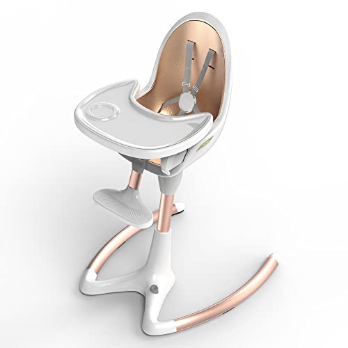 Adjustable Baby High Chair with 360° Rotation - Durable & Fashionable Toddler Feeding Seat for Infants & Kids (White) - Perfect for Home, Restaurant & Travel Use