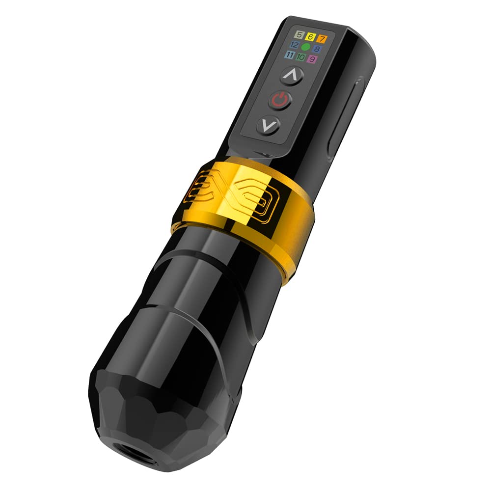 Professional Wireless Tattoo Machine Pen - Rotary Cartridge Tattoo Gun with 2400mAh Battery & Coreless Motor - Gold Tattoo Equipment Kit for Artists & Beginners - Perfect for Home Studios & Professional Tattoo Shops