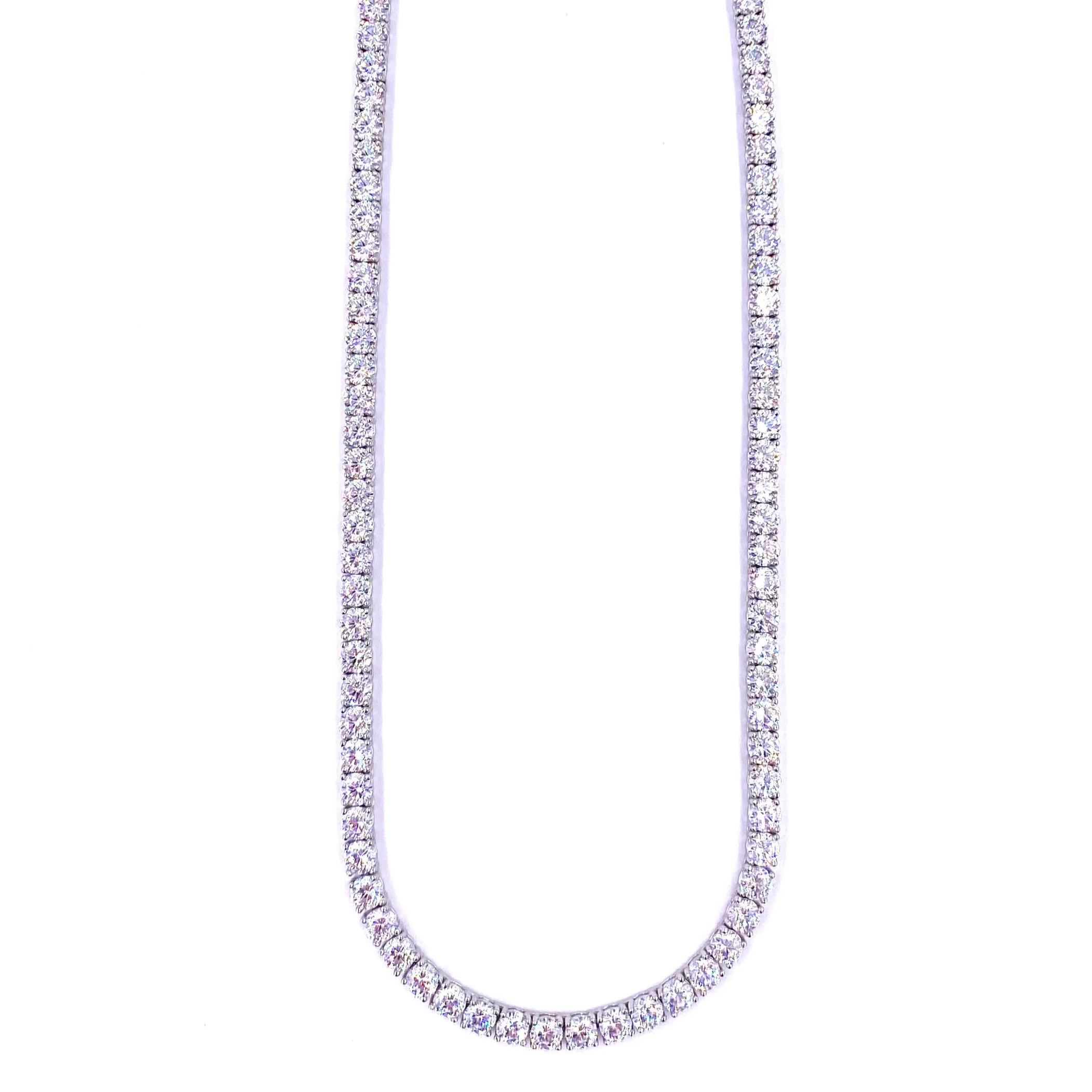 10.00CTW Ashley Gold Sterling Silver Tennis Necklace for Women - Elegant Jewelry Gift for Anniversary, Birthday & Special Occasions