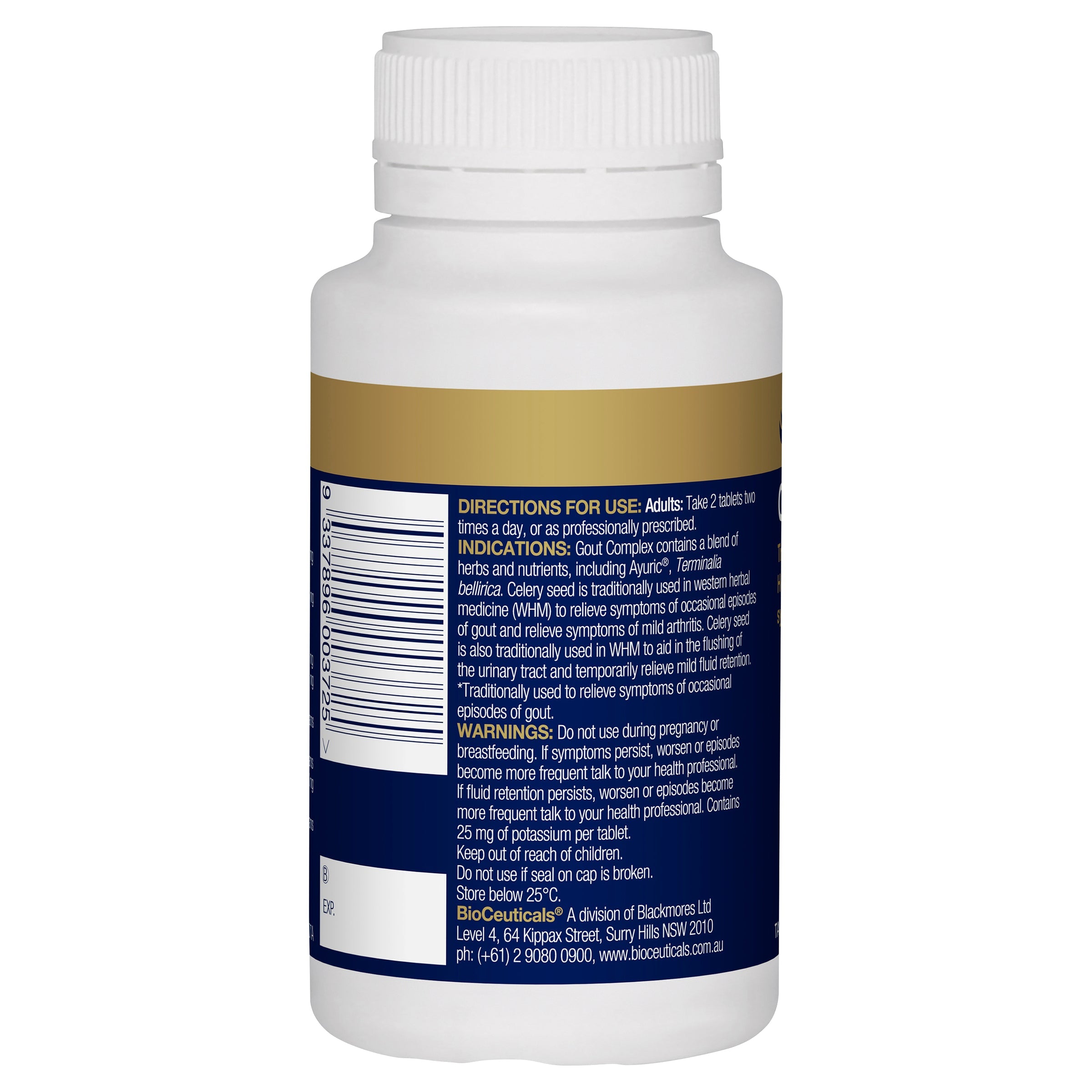 BioCeuticals Gout Complex Supplement - Natural Joint Pain Relief & Uric Acid Support for Gout Sufferers - Supports Healthy Joint Mobility & Comfort (60 Capsules) - Ideal for Arthritis & Gout Management at Home or Work