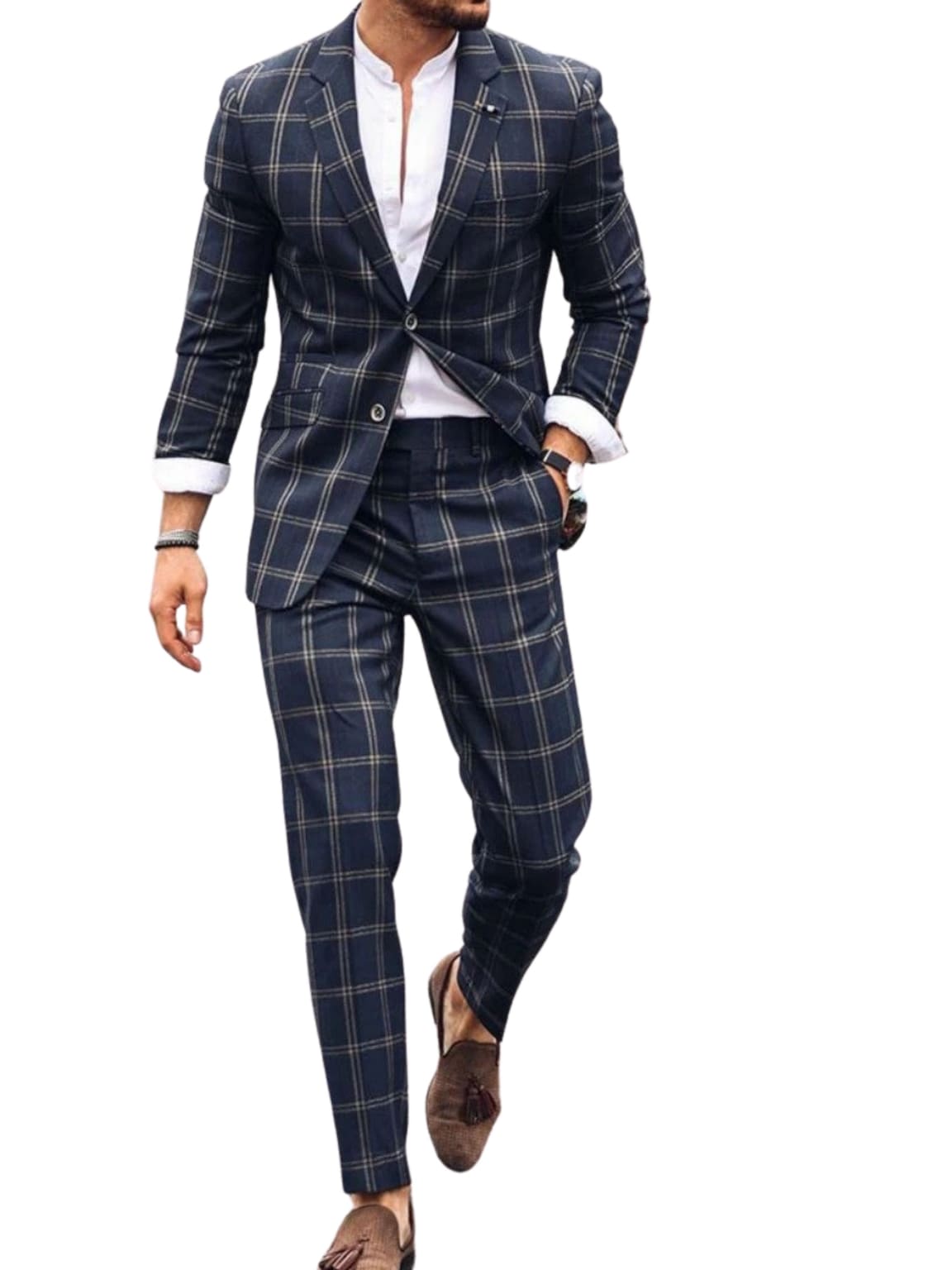 Cavani Hardy Navy Blue Men's 2-Piece Suit | Slim Fit Business Suit for Weddings, Interviews & Formal Events