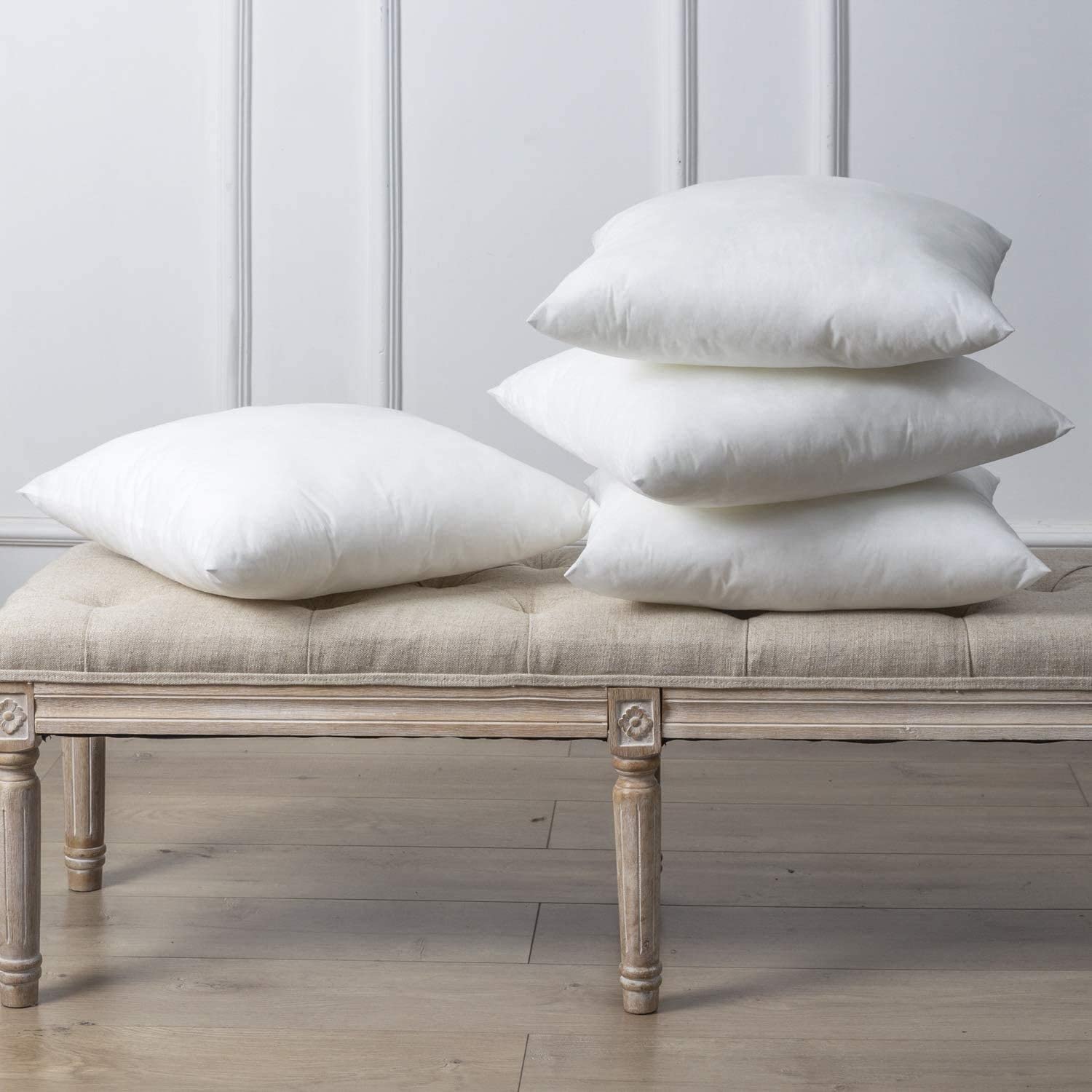 45x45 cm Cushion Filler (4 Pack) - Virgin Hollow Silicone Fiber Filling for Sofa or Bed, Soft & Non-Deformable, Durable & Washable - Perfect for Home Decor, Living Room, Bedroom, and Office Comfort