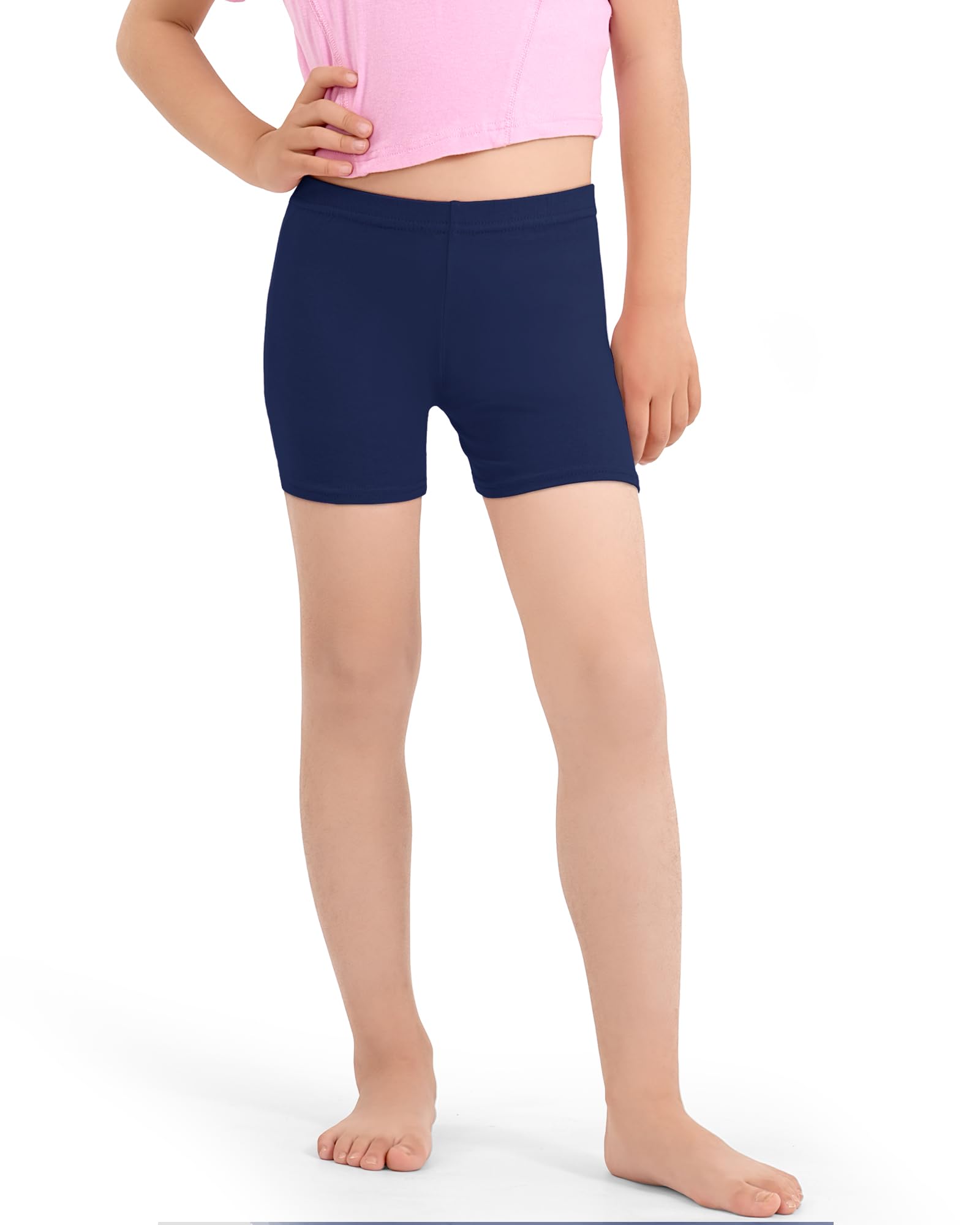 3 Pack Girls Bike Shorts - Cotton Cartwheel Shorts for Kids, Basic Under Dress Biker Shorts - Perfect for Running, Dance, Gymnastics & Playtime