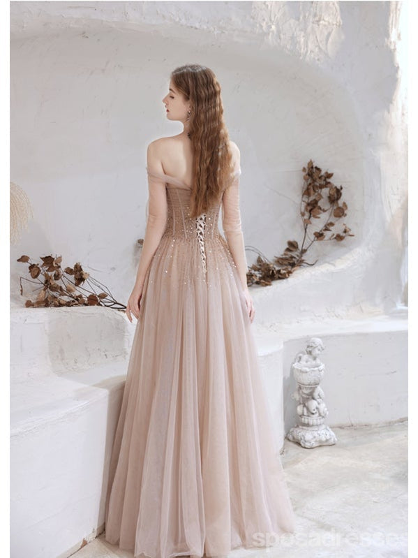 Elegant A-Line Off Shoulder Long Prom Dresses for Women - Formal Evening Party Gowns for Homecoming, Wedding, Ball & Special Occasions - Style 12763