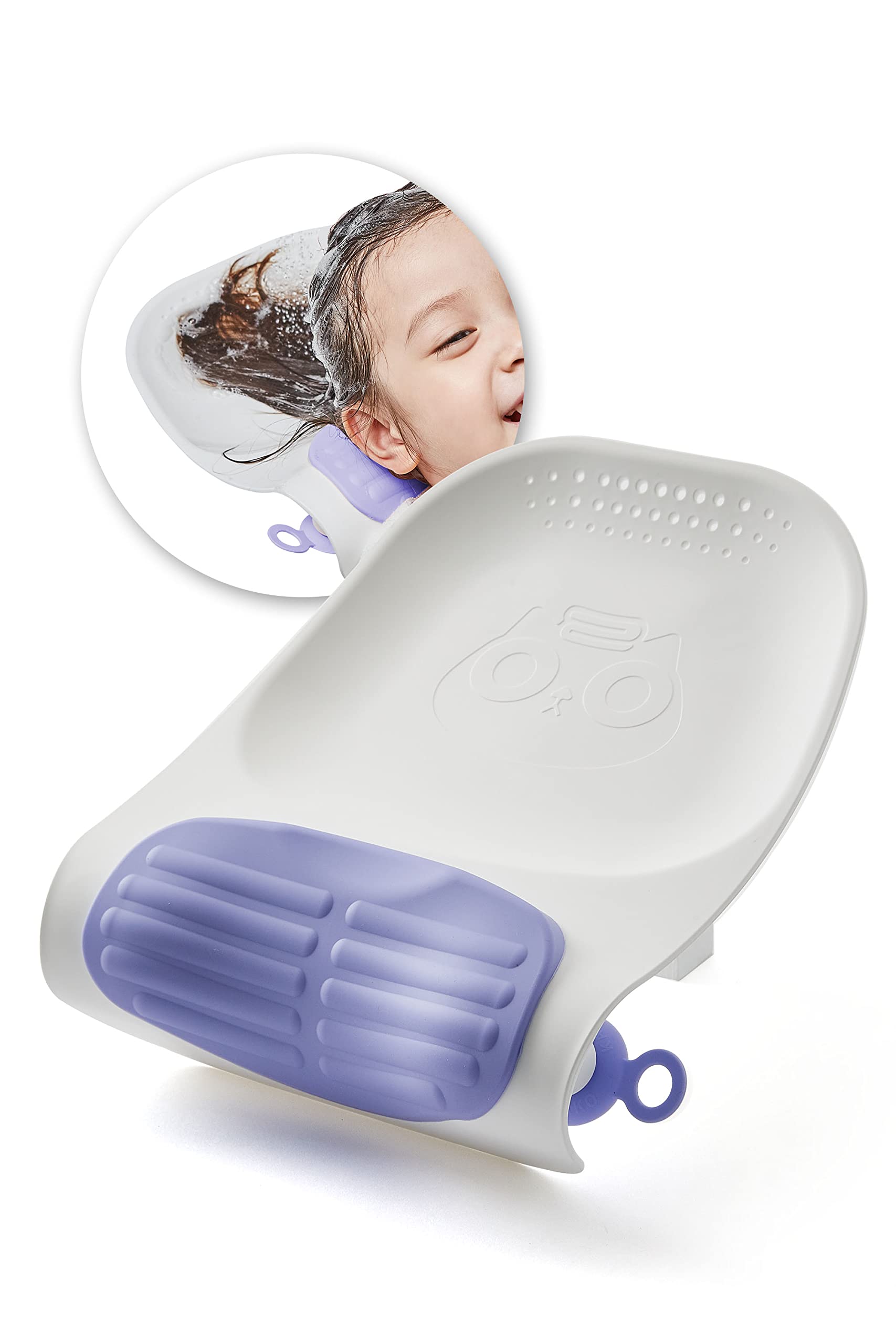 Toyture Portable Shampoo Bowl for Kids, Adults & Babies - Adjustable Hair Washing Basin with Neck Support - Tear-Free Bath Sink for Children & Toddlers - Perfect for Home Salon, Haircut & Spa (Violet)