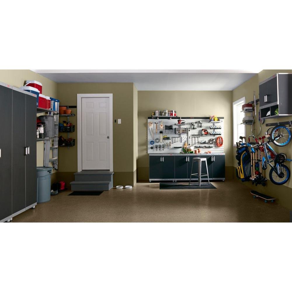 Rubbermaid FastTrack Rail Heavy Duty Large Shelf Organizer System - 50 lb Capacity for Garage, Laundry Room & Pantry Storage - Perfect for Cleaning Supplies, Garden Tools & Household Organization