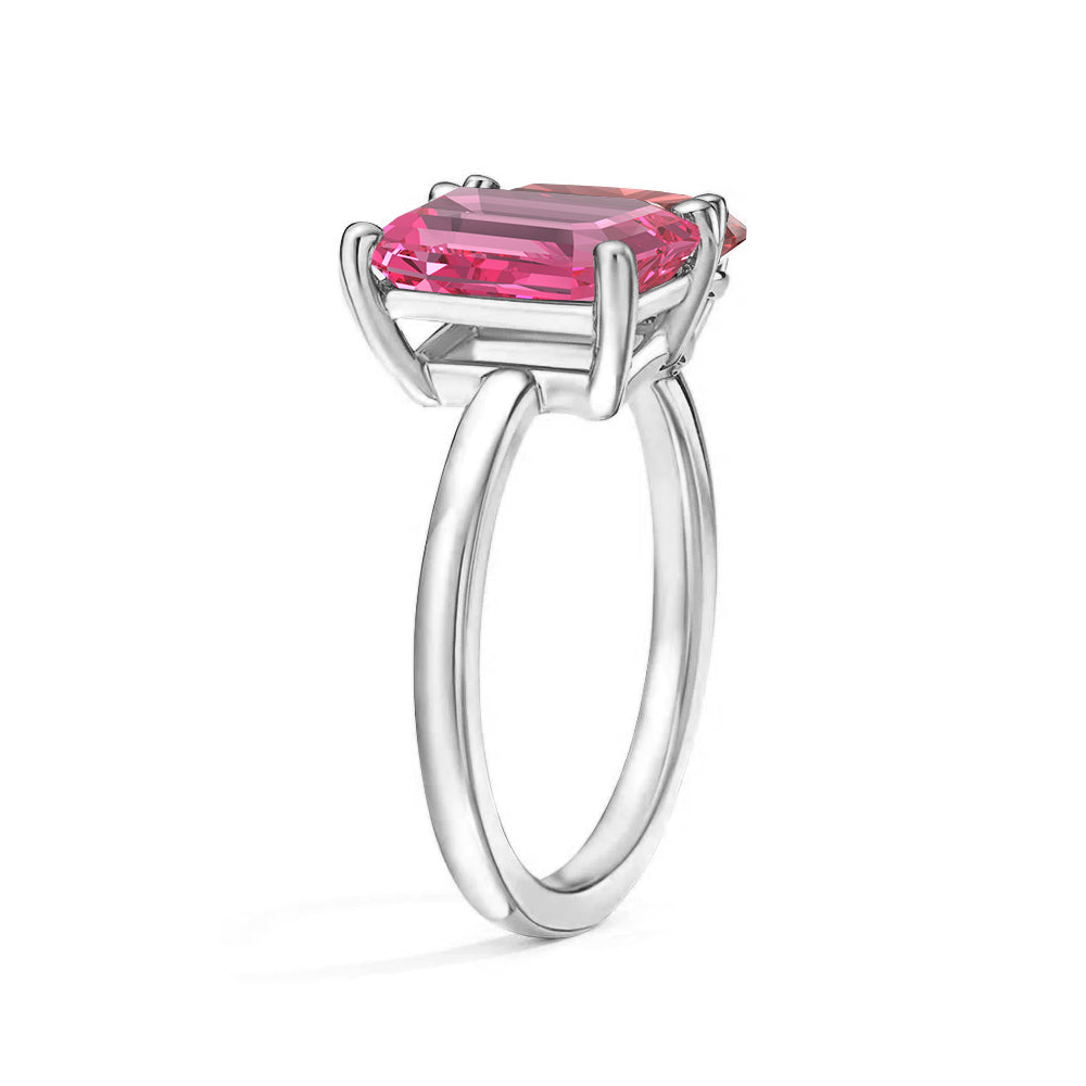 Personalized Pink Tourmaline Toi et Moi Ring - Custom Birthstone Anniversary Jewelry for Couples, Women's Romantic Gift for Valentine's Day, Engagement or Special Occasions