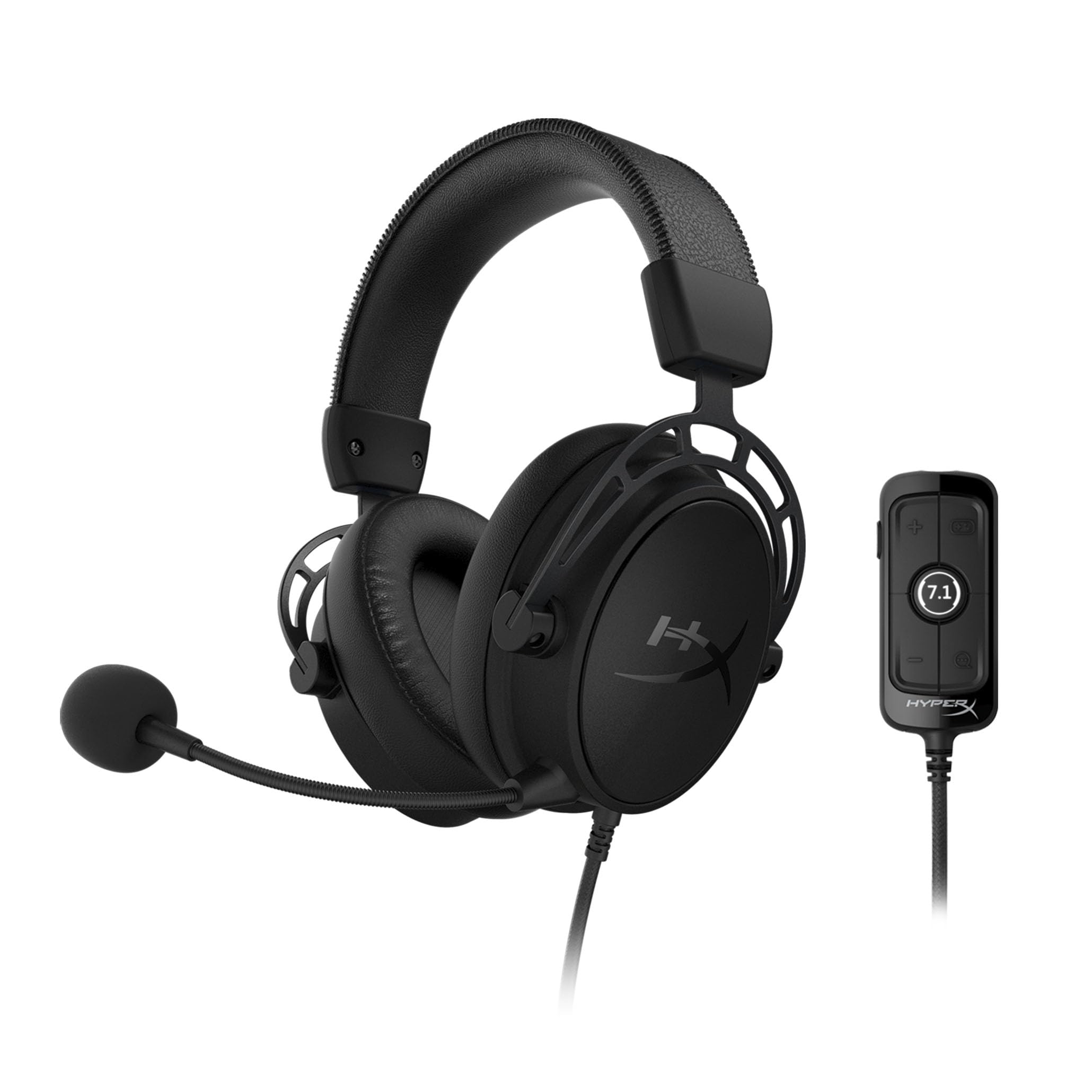HyperX Cloud Alpha S Blackout - PC Gaming Headset with 7.1 Surround Sound, Adjustable Bass & Dual Chamber Drivers | Noise Cancelling Mic, Memory Foam & Breathable Leatherette | Perfect for Competitive Gaming & Streaming