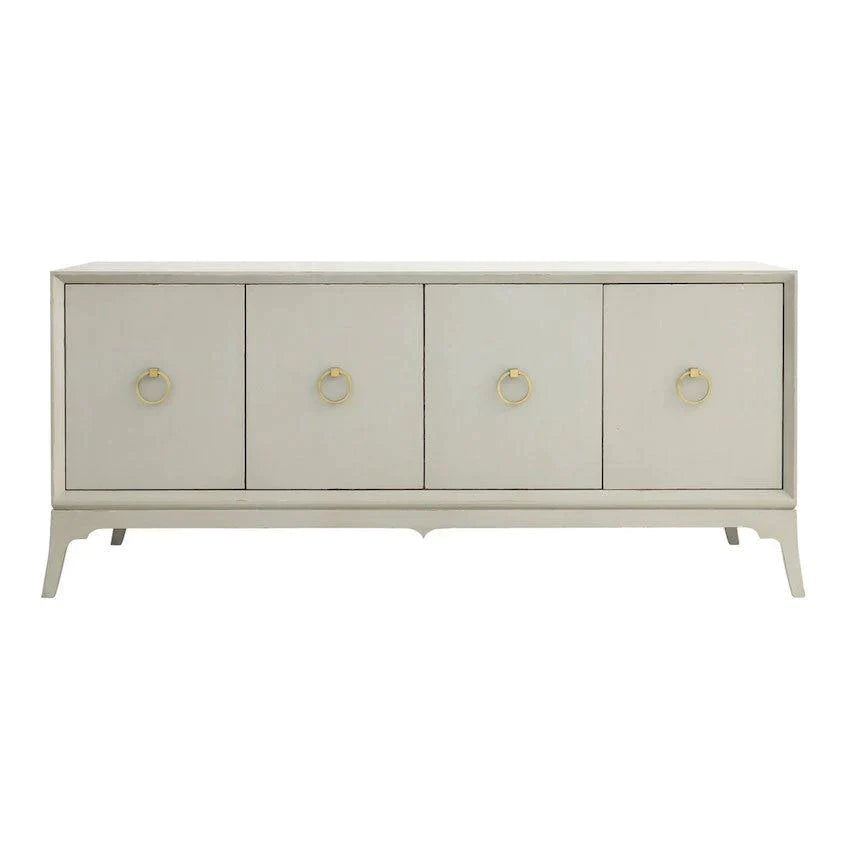 Bennett Mid-Century Modern TV Stand with Brushed Brass Hardware - Stylish Entertainment Center for Living Room, Bedroom & Home Theater